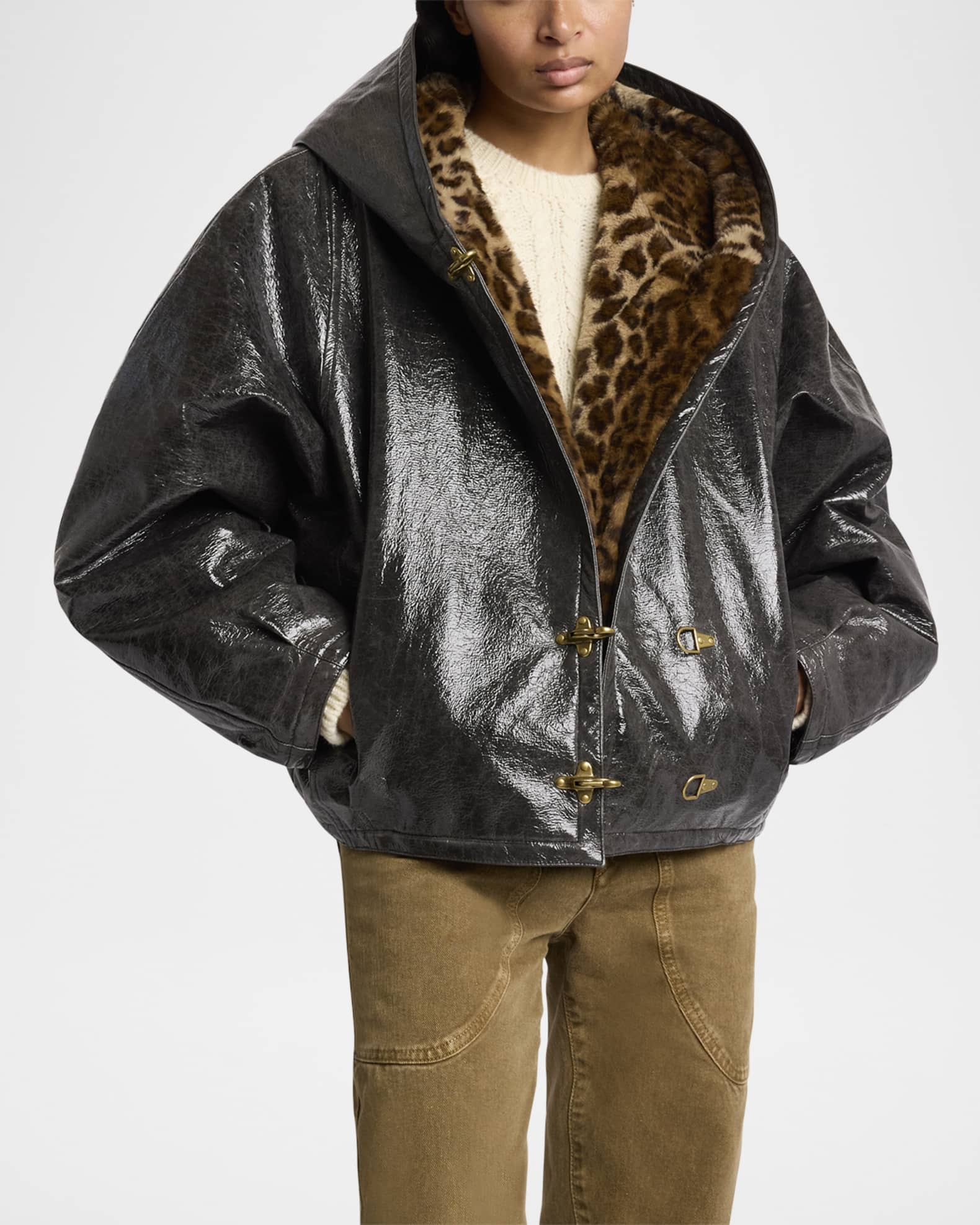 Isabel marant leopard coat on sale