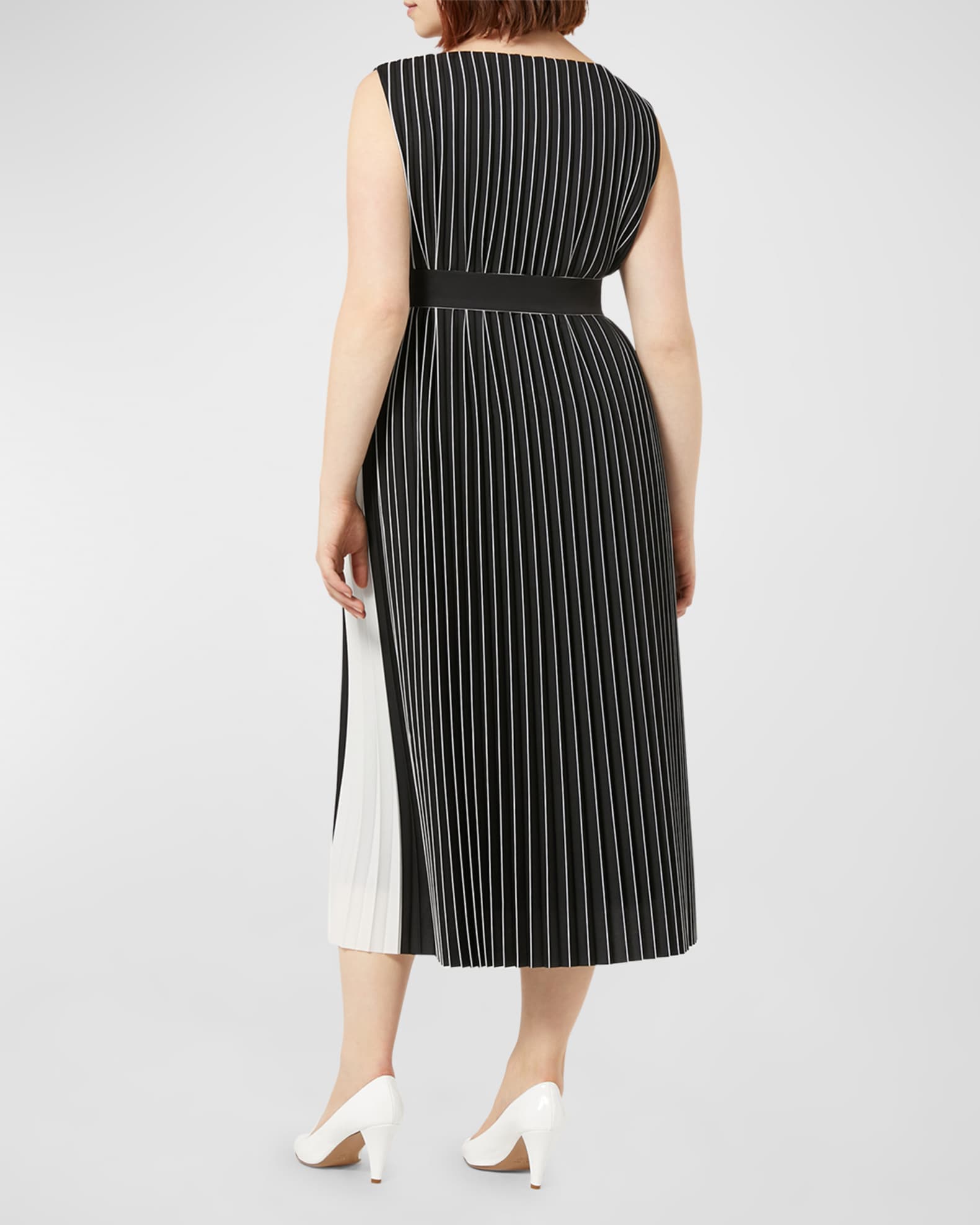 Marina Rinaldi Plus Size Zingaro Pleated Two Tone Midi Dress Neiman Marcus