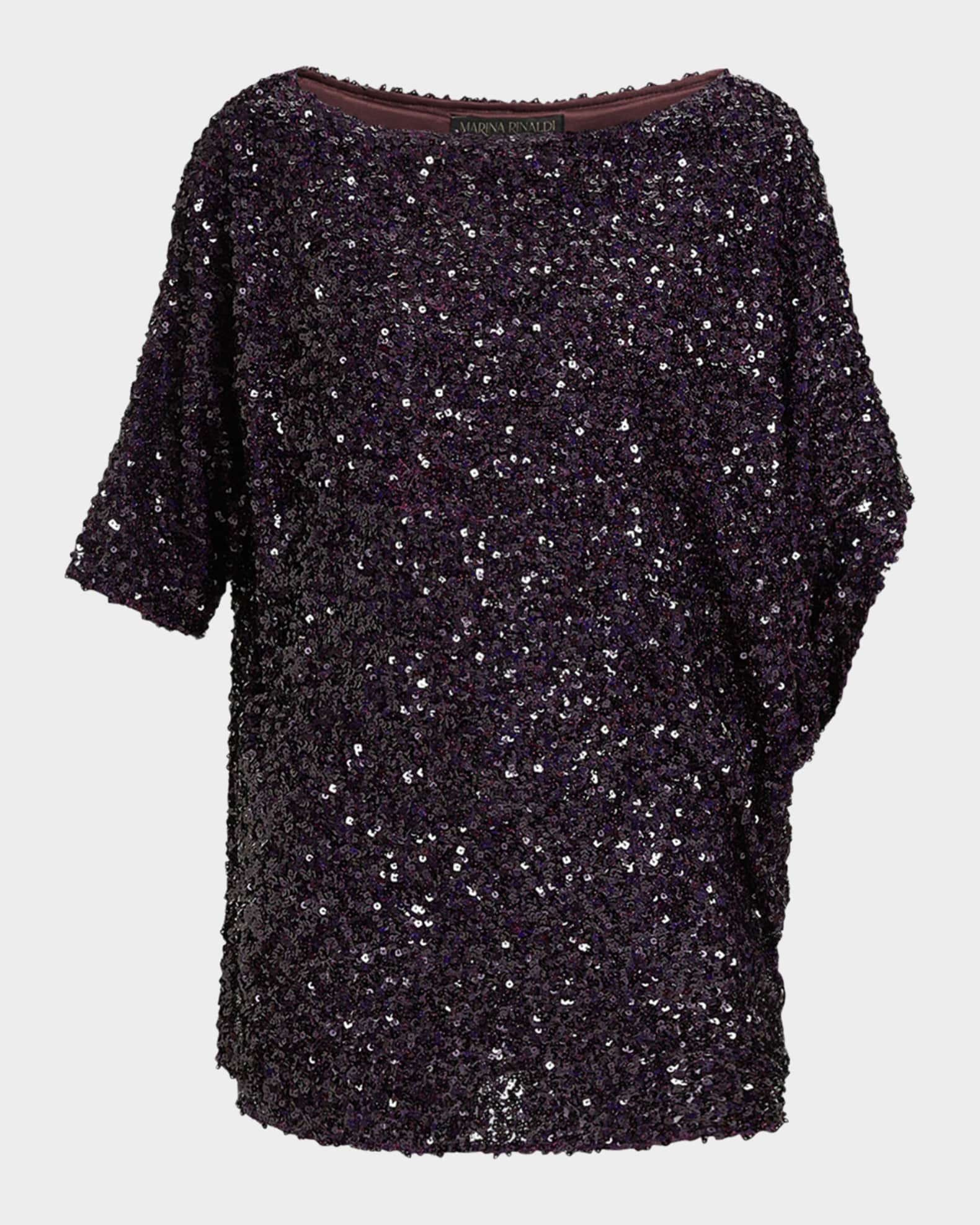 Marina Rinaldi Plus Size Dorotea Asymmetric Sequin Blouse