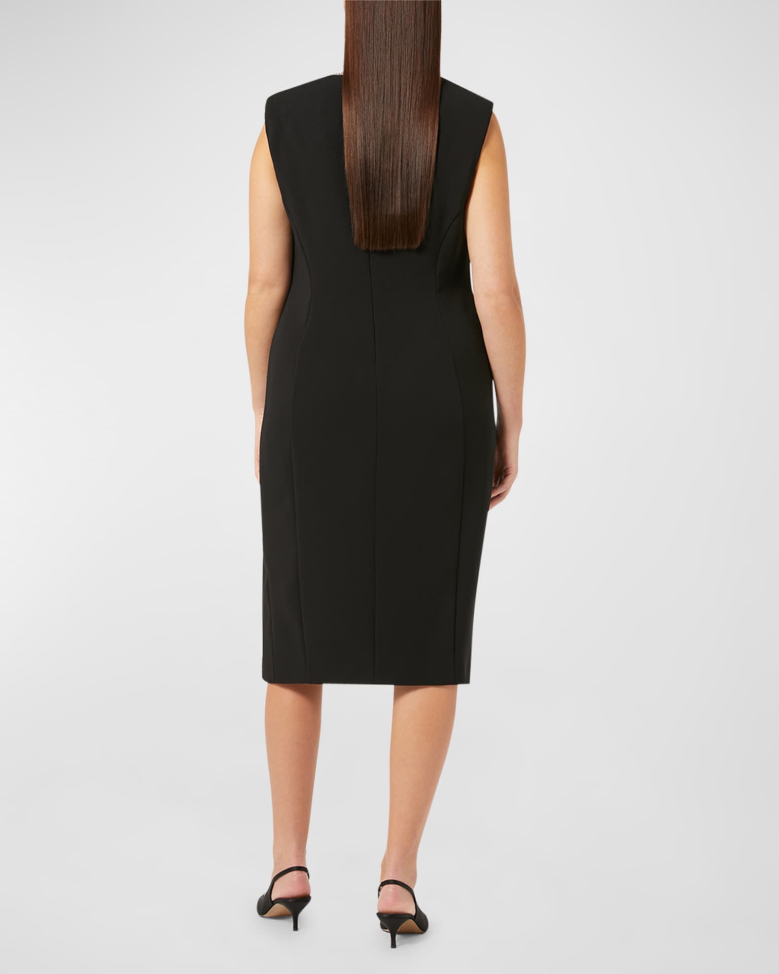 Marina Rinaldi Women s Acceso Rhinestone Cady Midi Dress Black Size 20