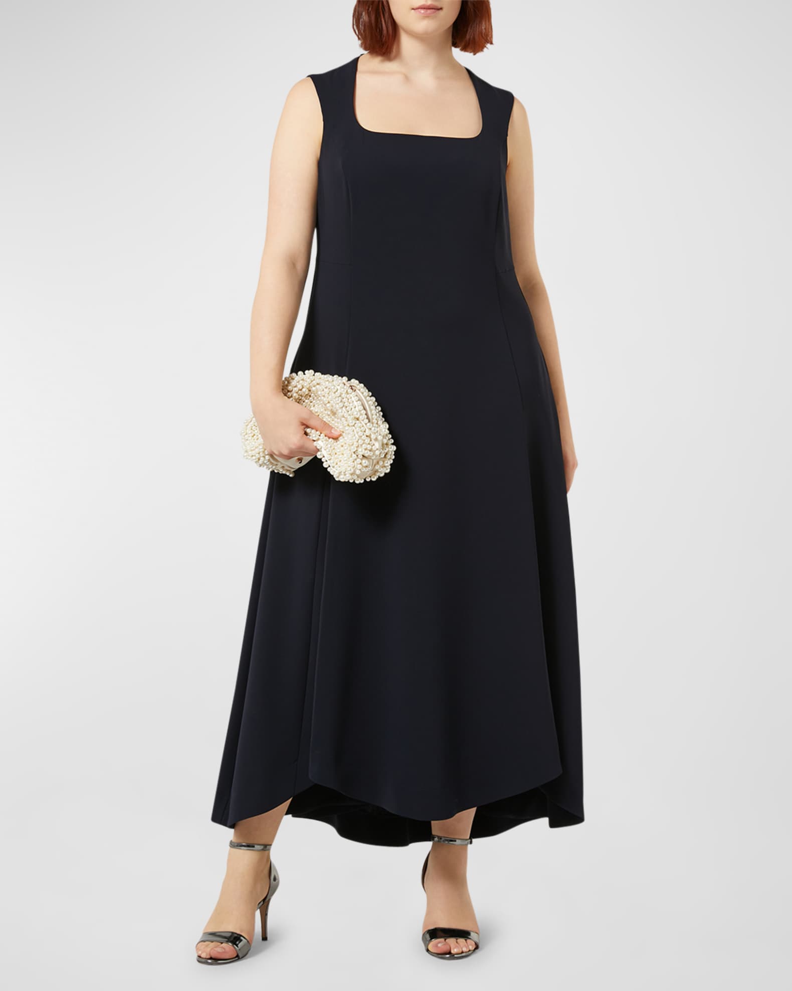 Plus Size Fufy Pleated Sleeveless Maxi Dress