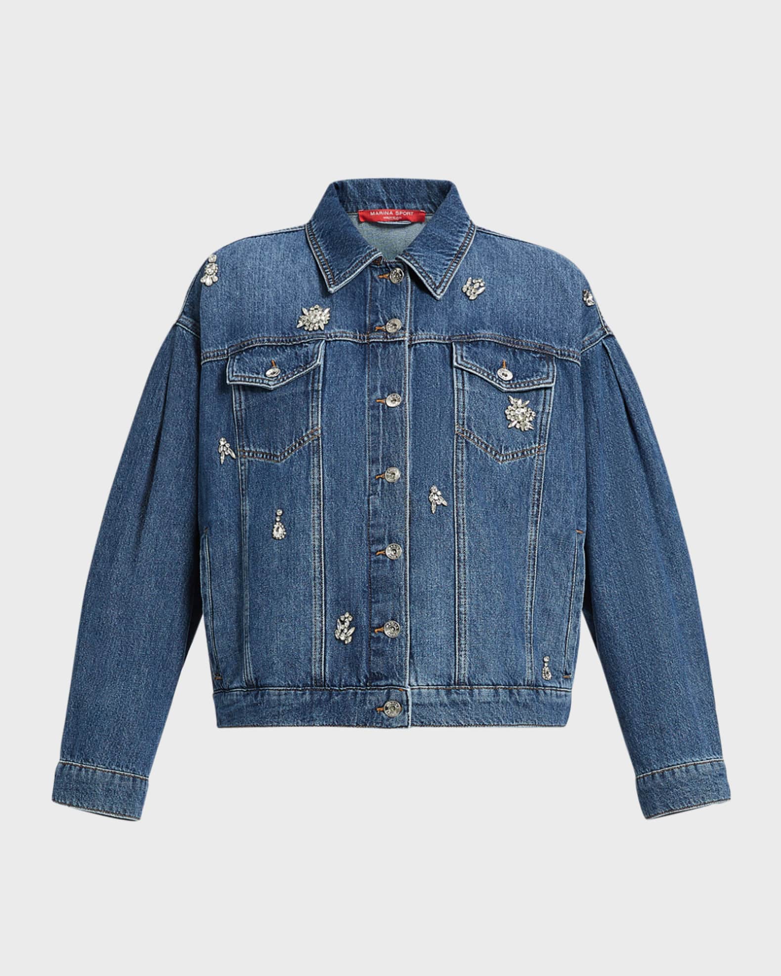 Plus Size Jumcos Embellished Denim Jacket