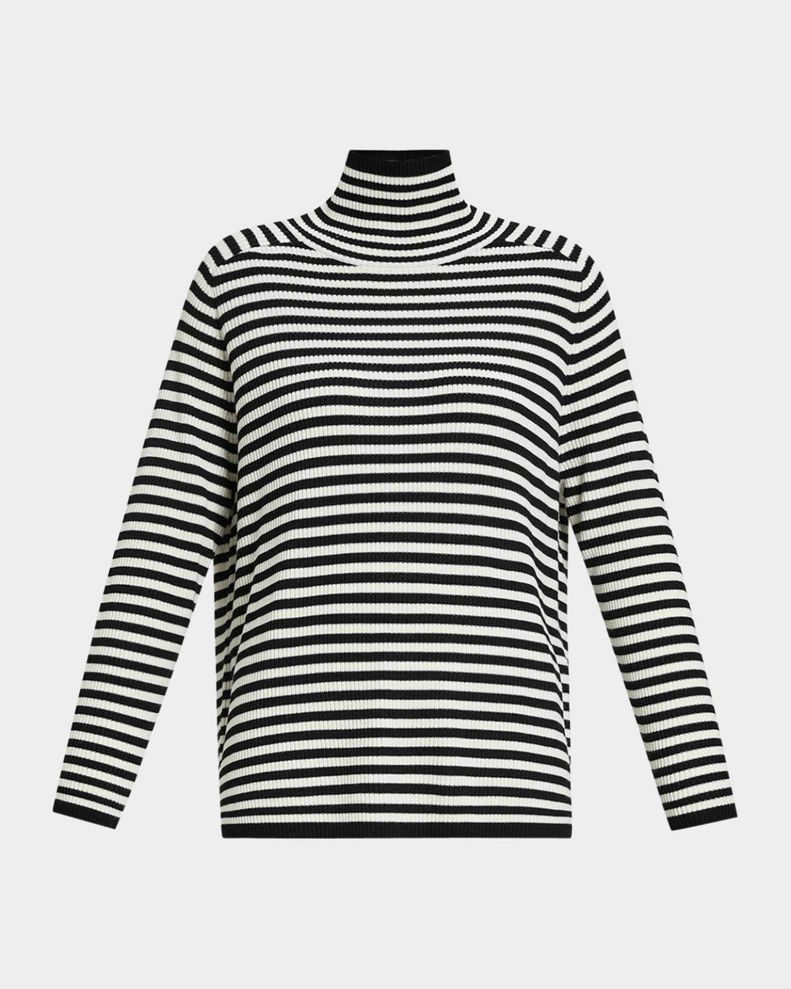 Marina Rinaldi Plus Size Enigma Striped Turtleneck Sweater
