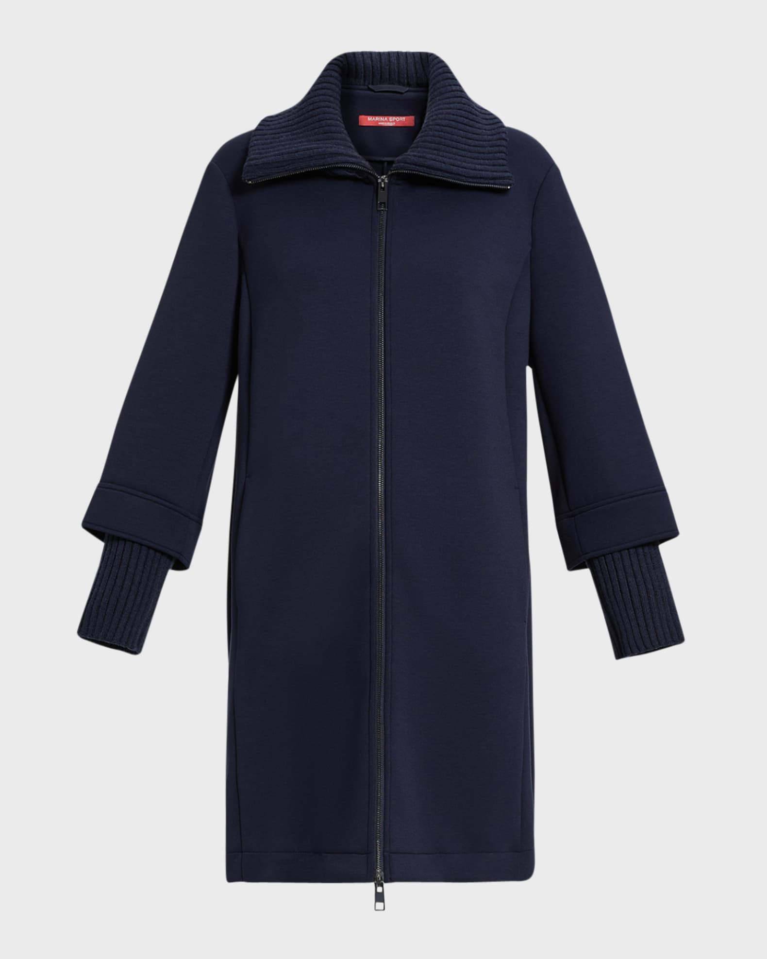 Plus Size Melfi Stand Collar Jersey Coat
