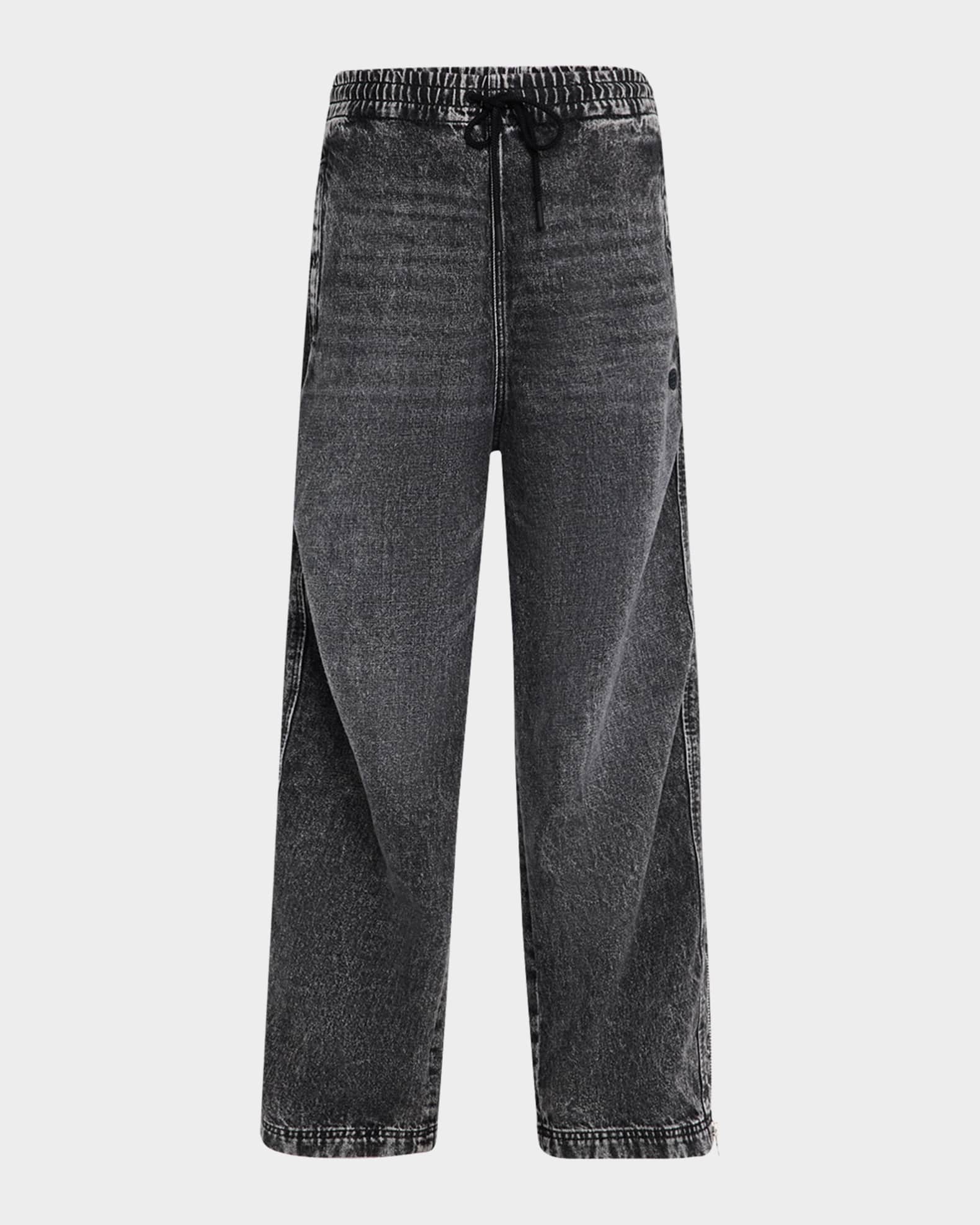 Men s Drawstring Side Zip Jeans