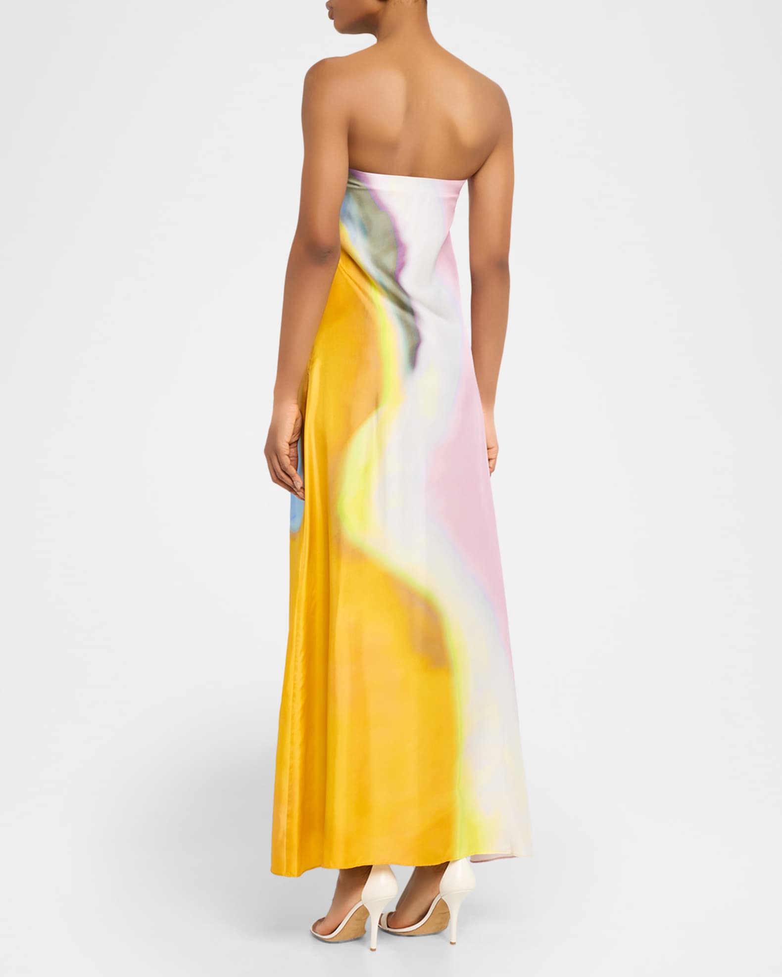 Long Aura Silk Strapless Dress