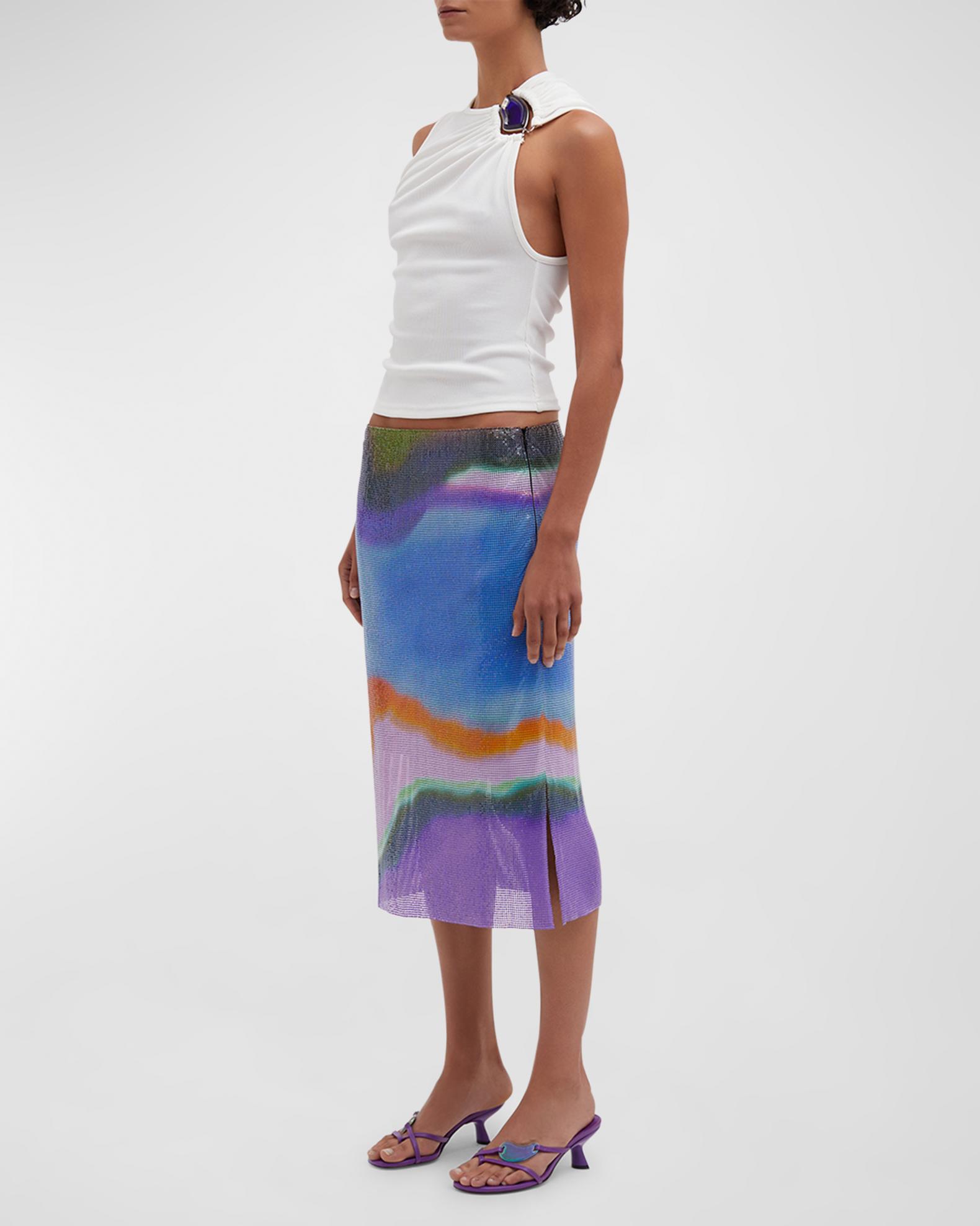 Jupe Mi-longue Christopher Esber Taille 4 - Coupe A-Line, Boutonnée, Couleur Noire