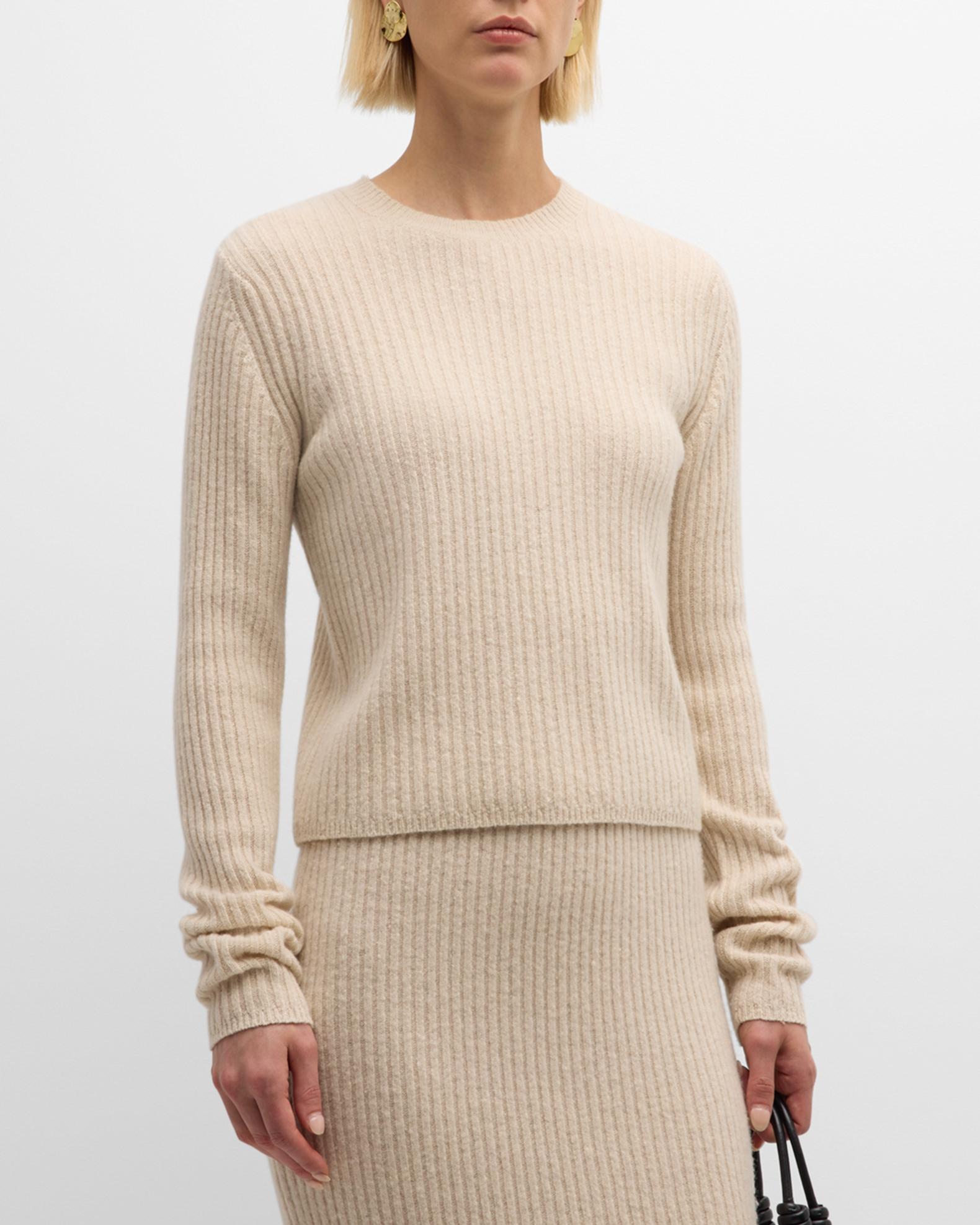 Co Wool-Cashmere Rib Knit Sweater | Neiman Marcus