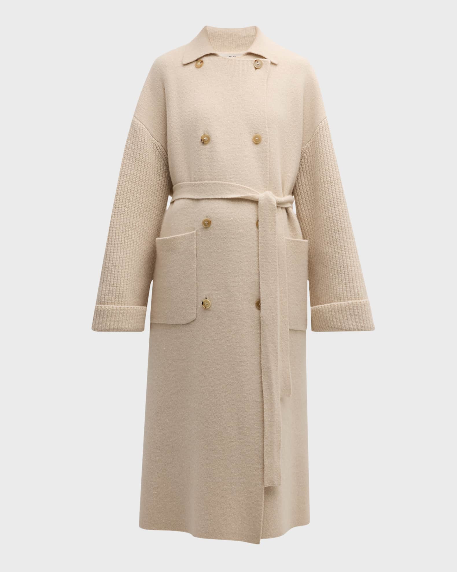 Belted wool cardigan coat online