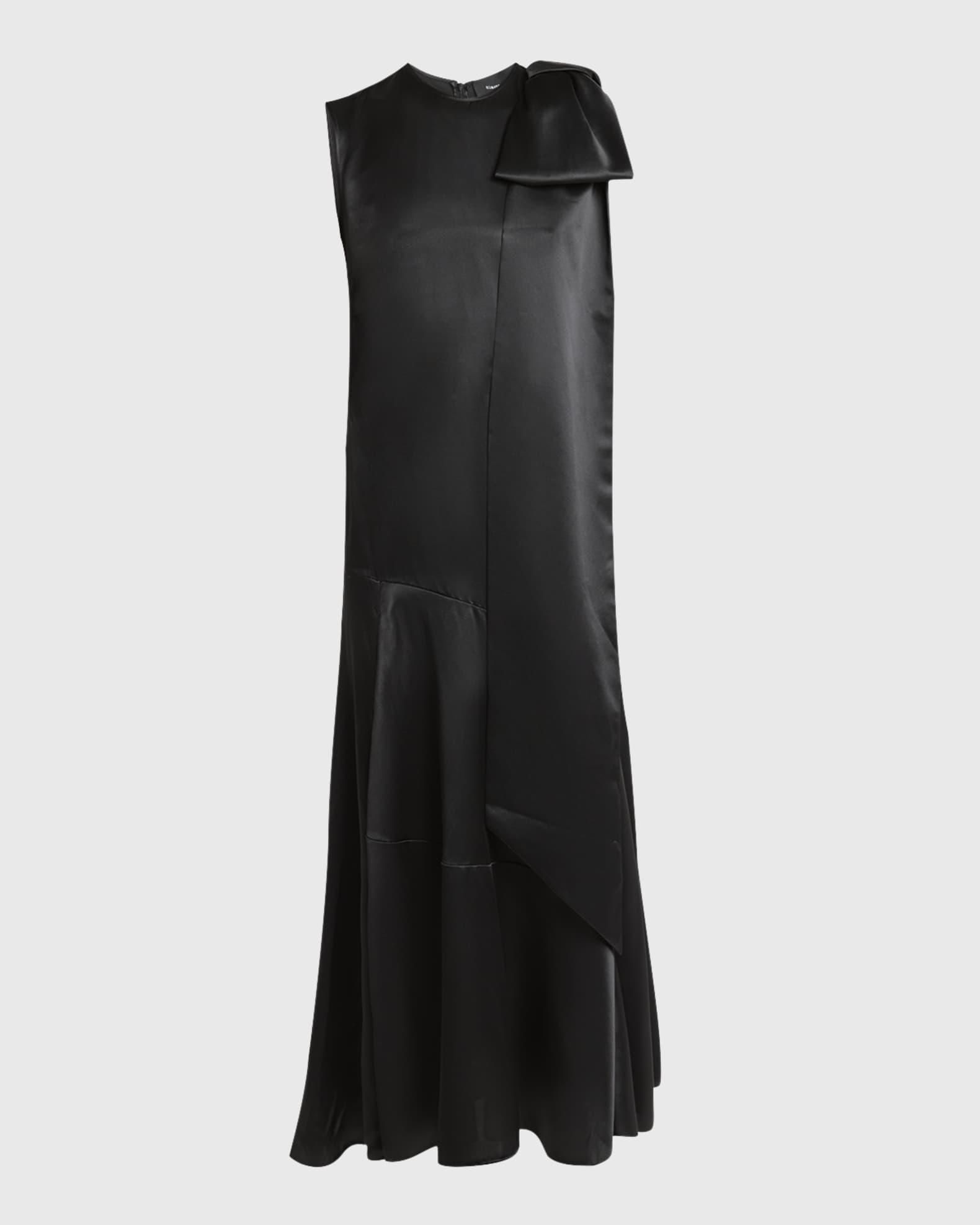 Simone Rocha Bow Sleeveless Bias-Cut Silk Midi Dress