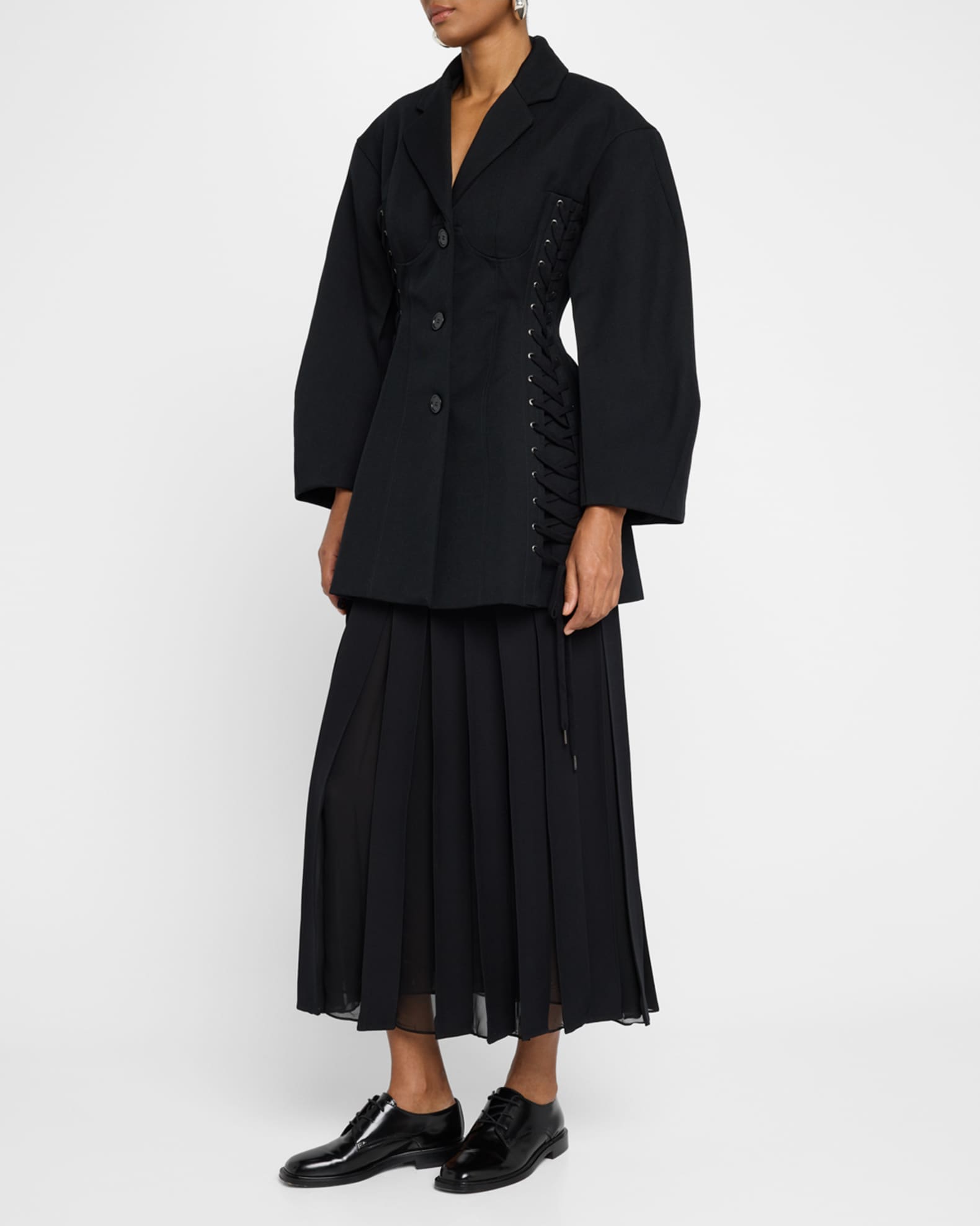 Puff-Sleeve Sculpted Corset Jacket 1