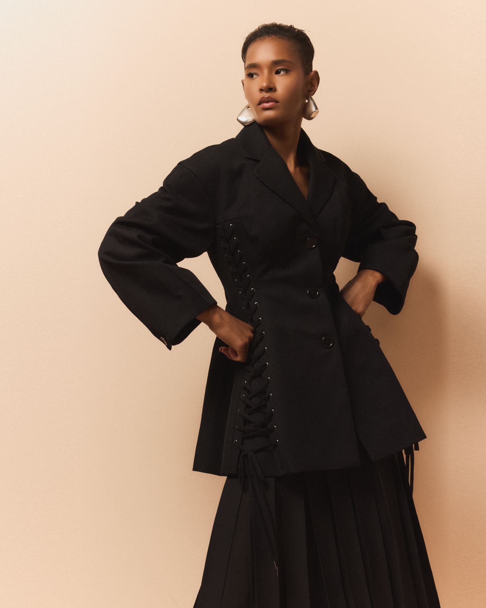 Simone Rocha Puff-Sleeve Sculpted Corset Jacket | Neiman Marcus