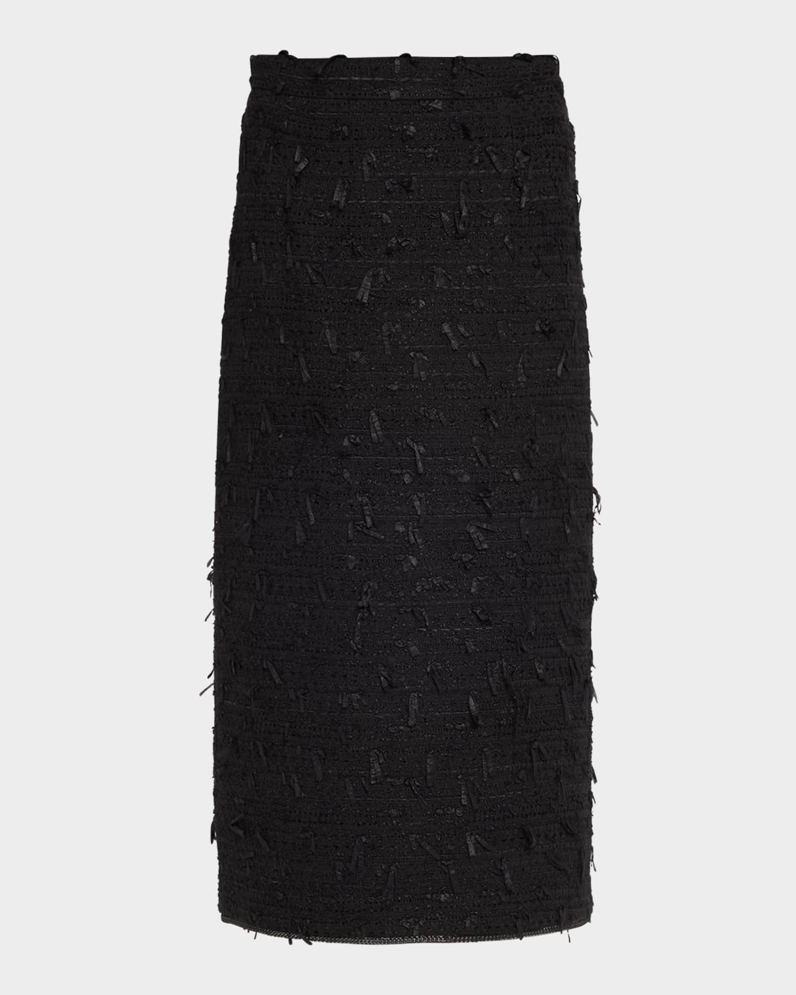 Patrice Linen Blend Pattern Straight Skirt By Kobi Halperin In Black & White, Size: 4 main image 1