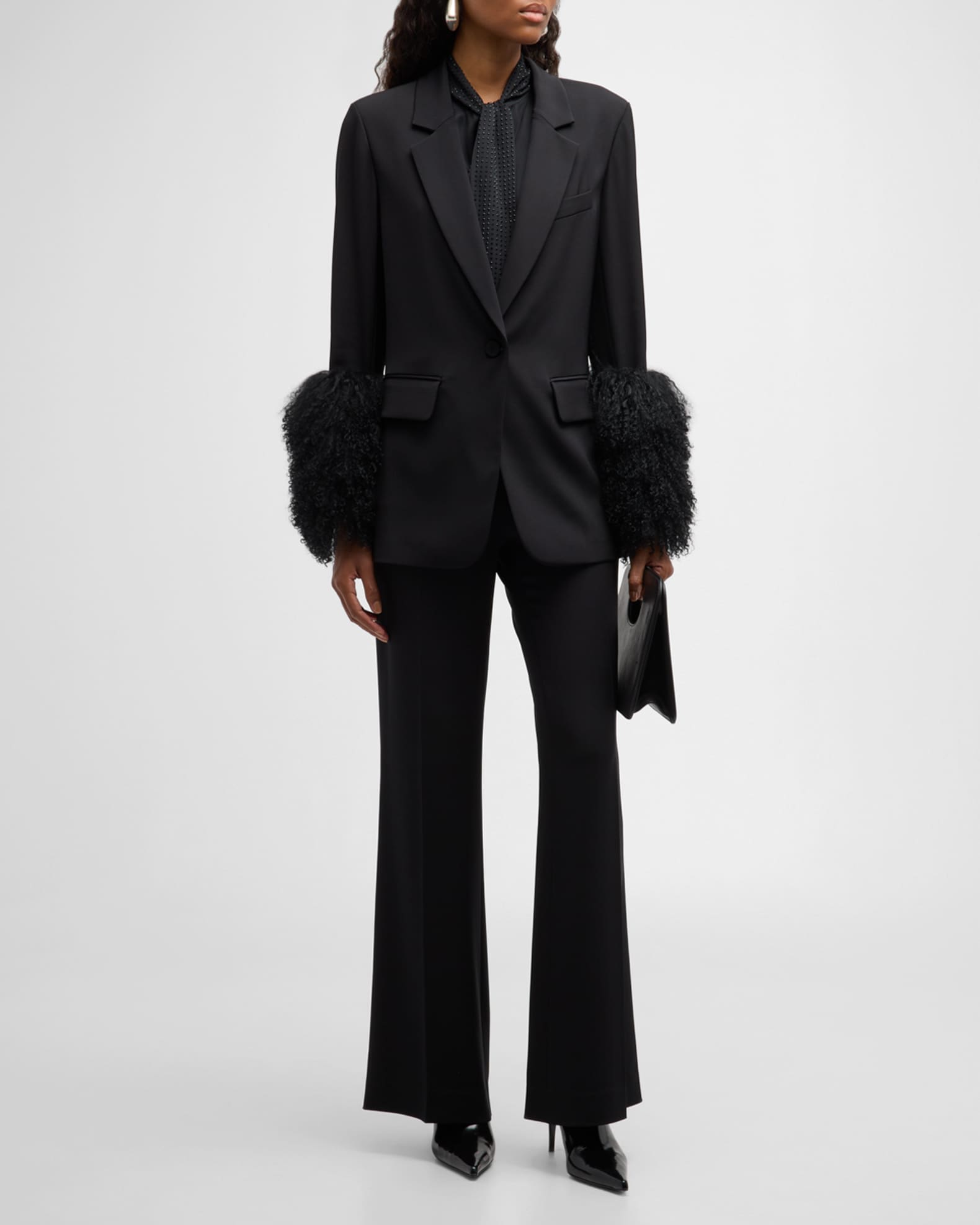 Alaska Straight-Leg Stretch Silk Pants 1