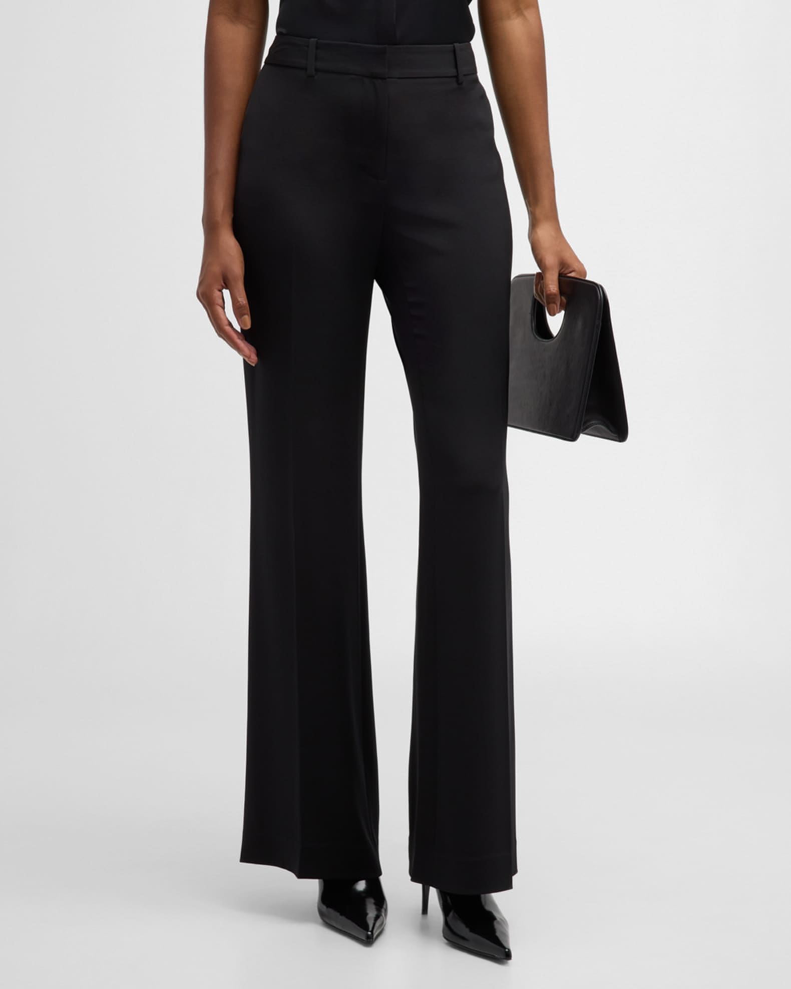 Alaska Straight-Leg Stretch Silk Pants 0