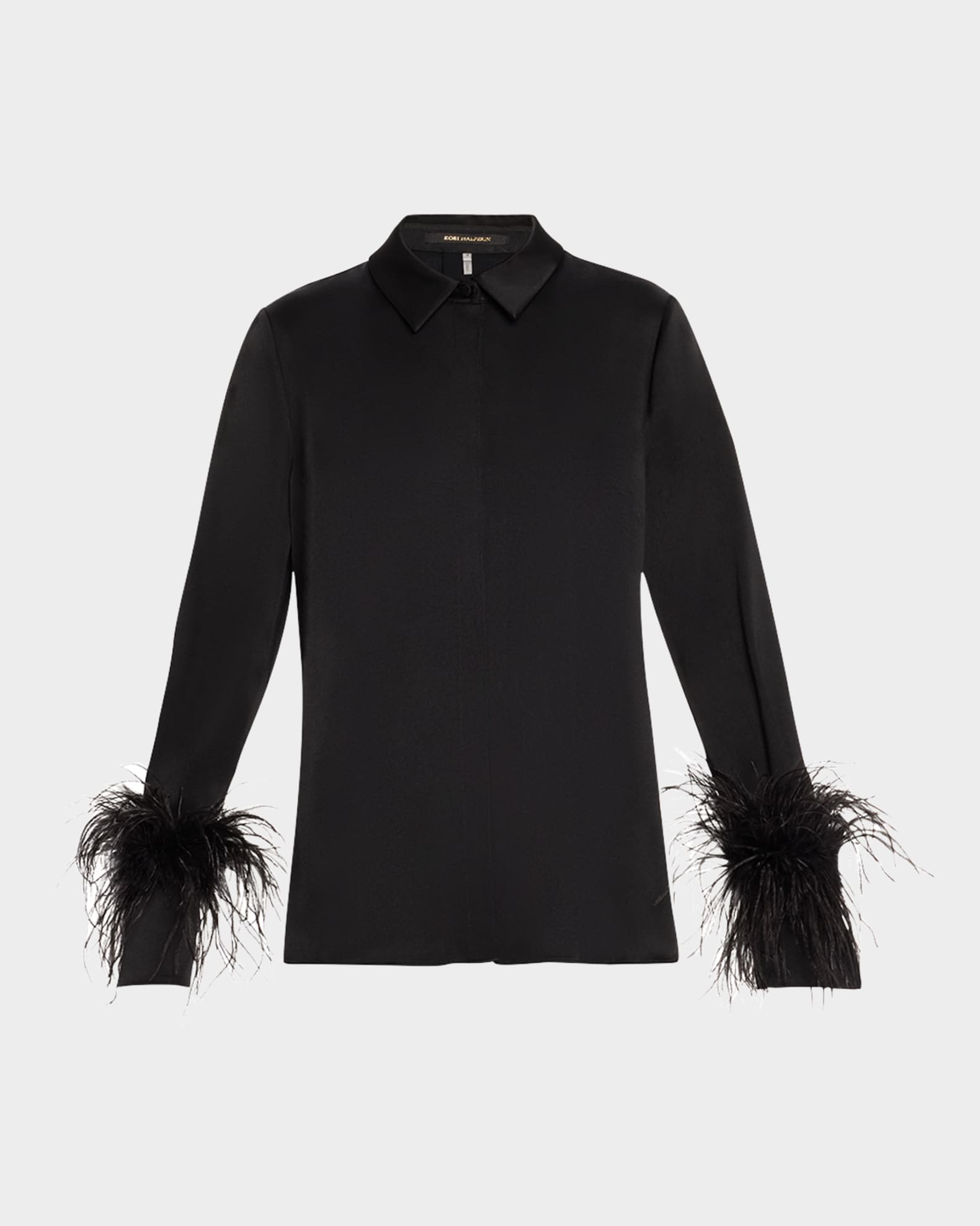 Murphy Feather-Trim Collared Blouse 0