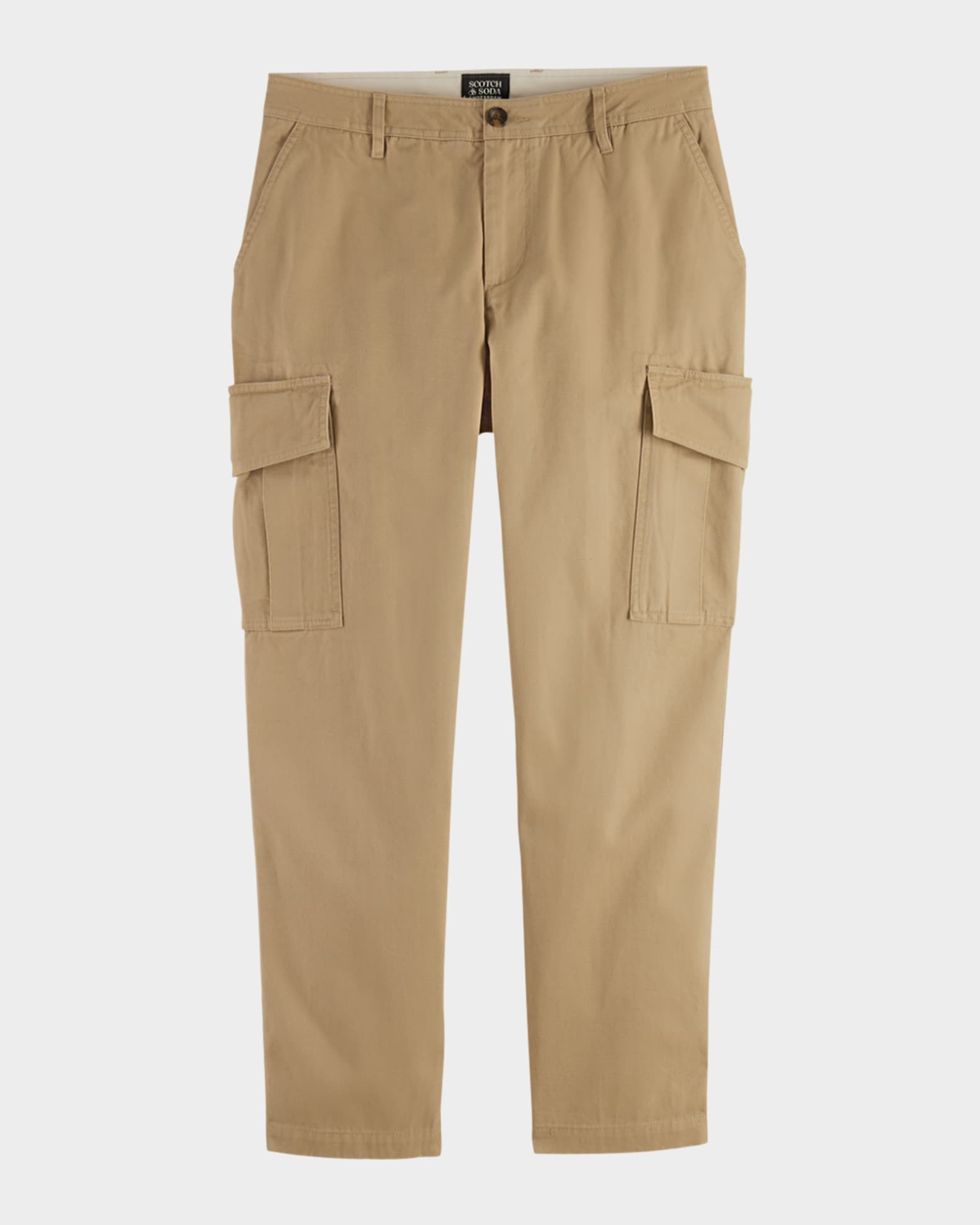 Scotch Soda Loose Tapered Cotton Twill Cargo Pants Desert Sand