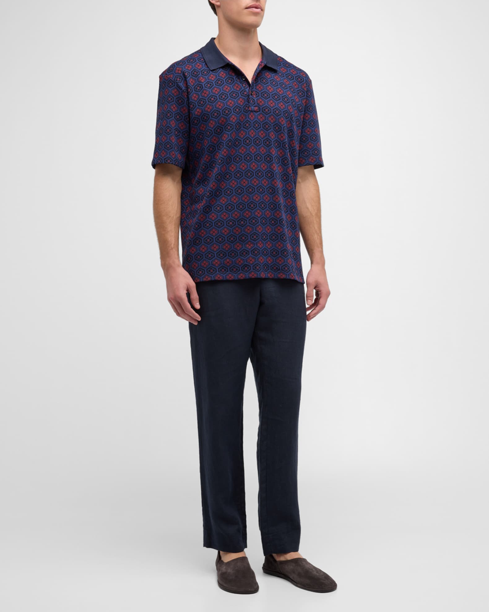 Scotch & Soda Men's Jacquard Polo Shirt | Neiman Marcus