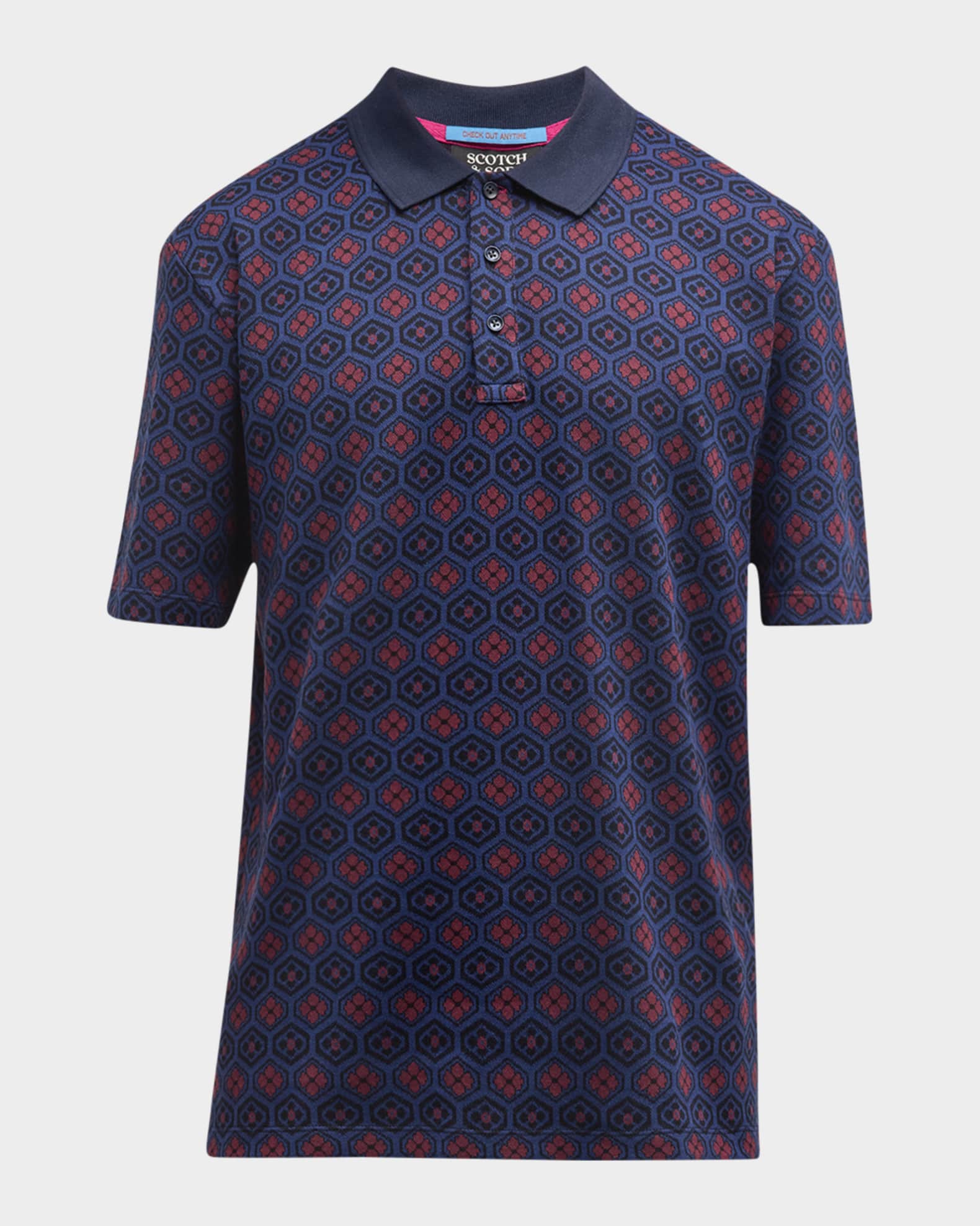 Scotch & Soda Men's Jacquard Polo Shirt | Neiman Marcus
