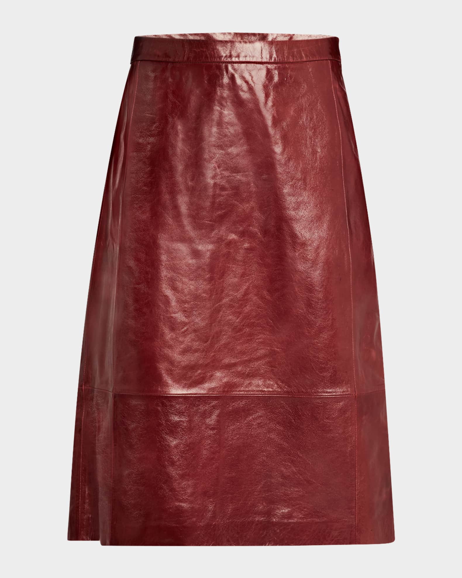 Kobi Halperin Hepburn A Line Leather Midi Skirt Neiman Marcus