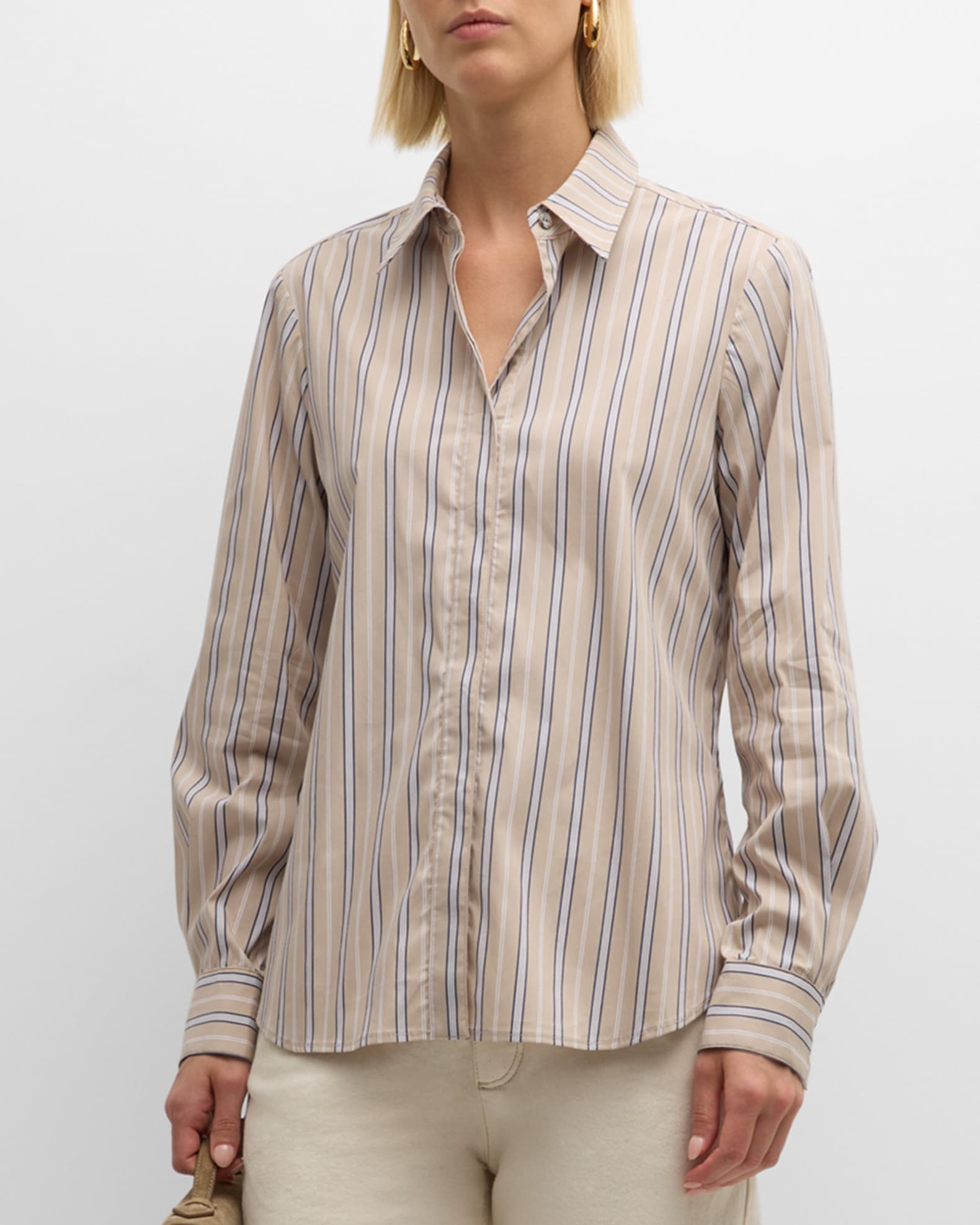 Finley Embroidered Hem Button Up Shirt