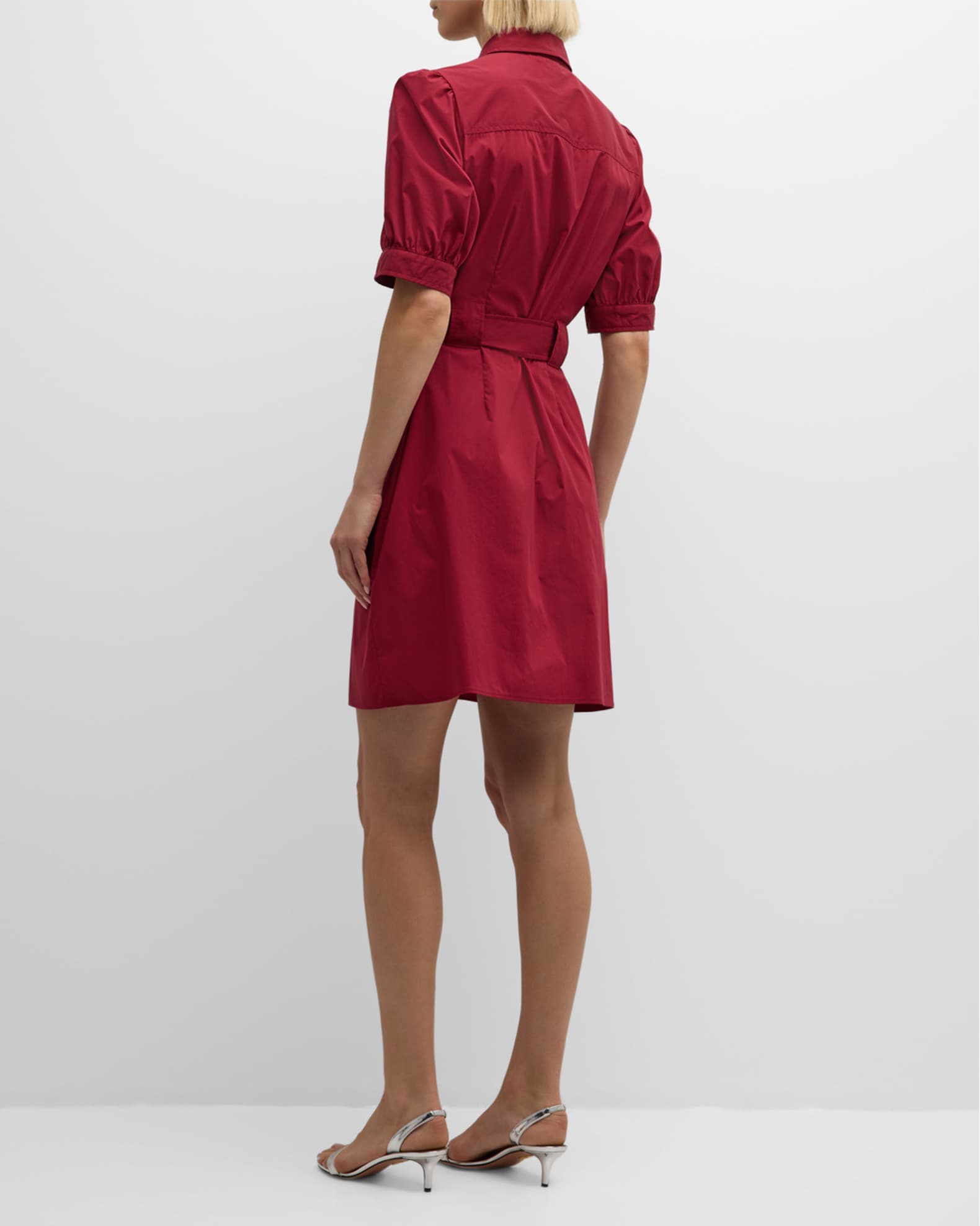Finley Piper Belted Weathercloth Shirtdress Red