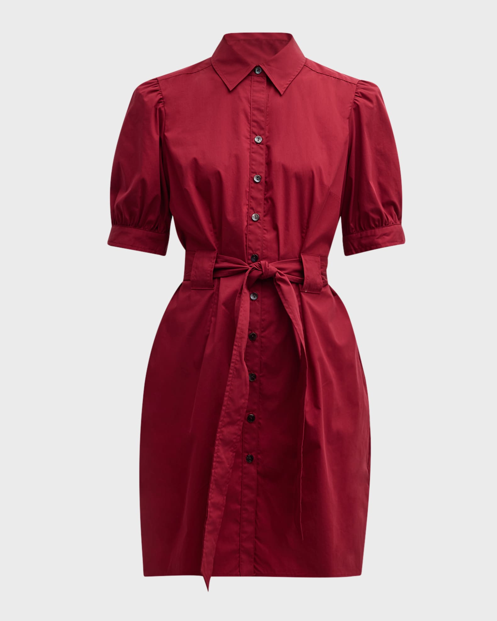 Finley Piper Belted Weathercloth Shirtdress Red
