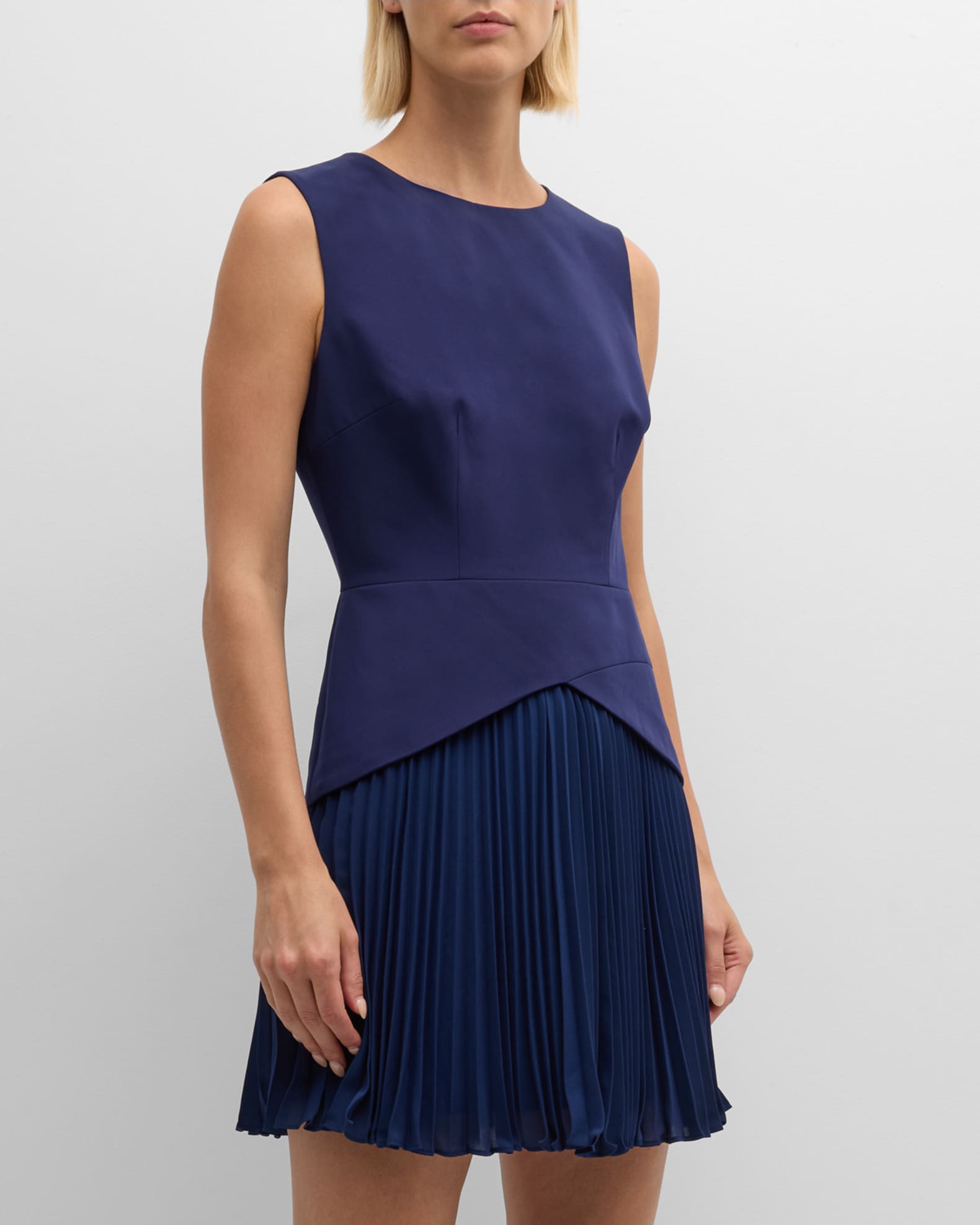 Haddy Sleeveless Pleated Mini Dress