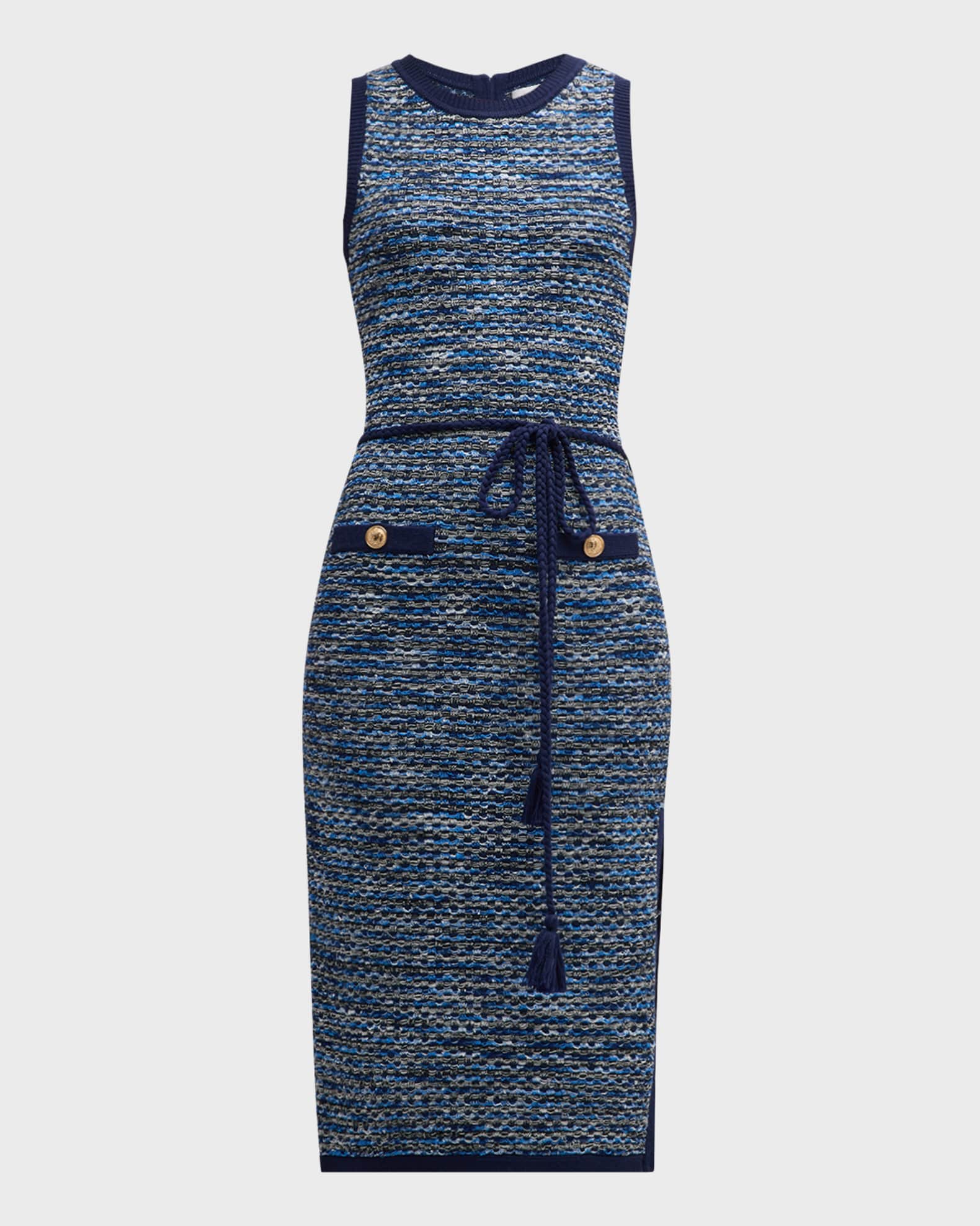 Belted bodycon midi dress discount