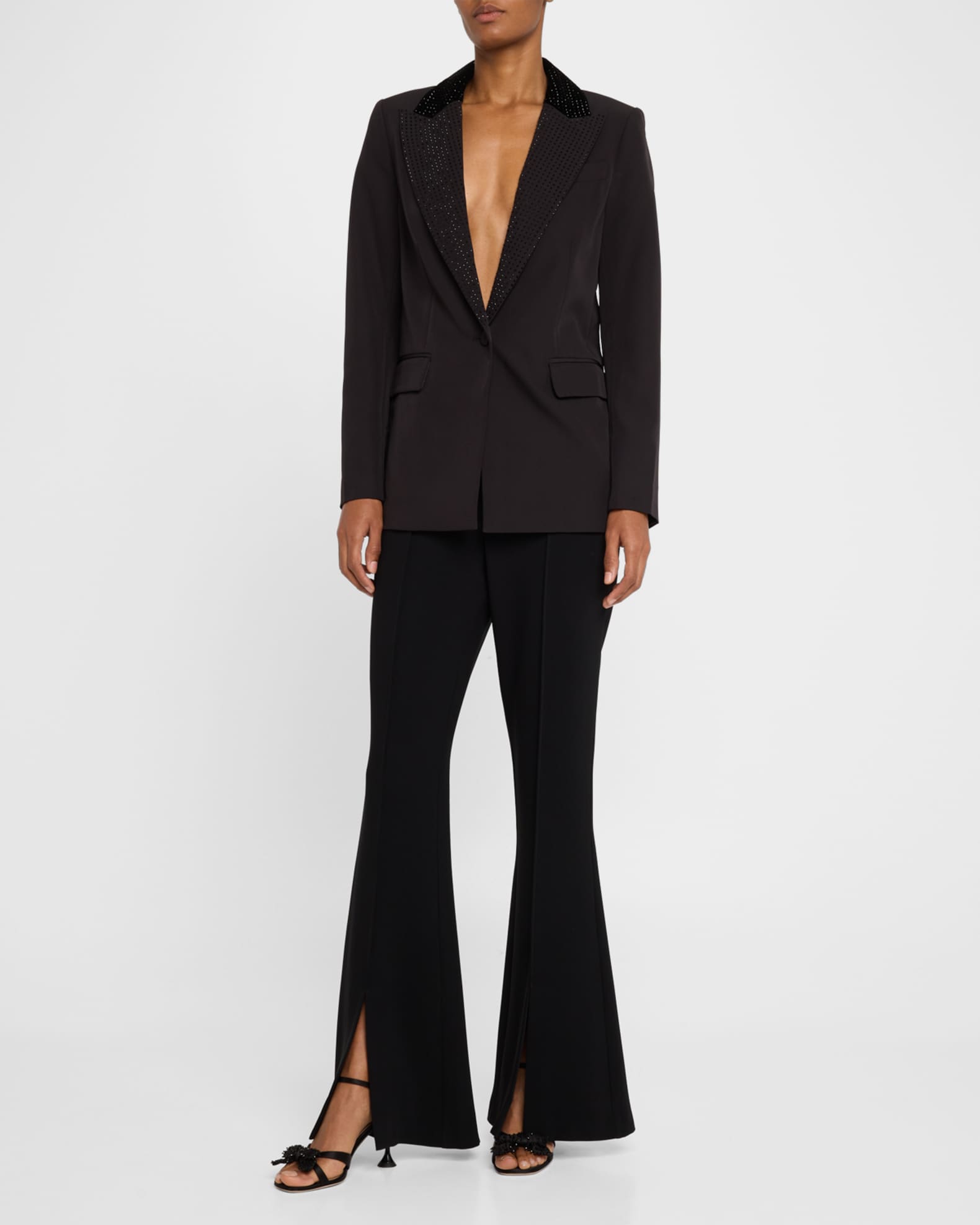 Kenny Single-Button Rhinestone Twill Jacket 1