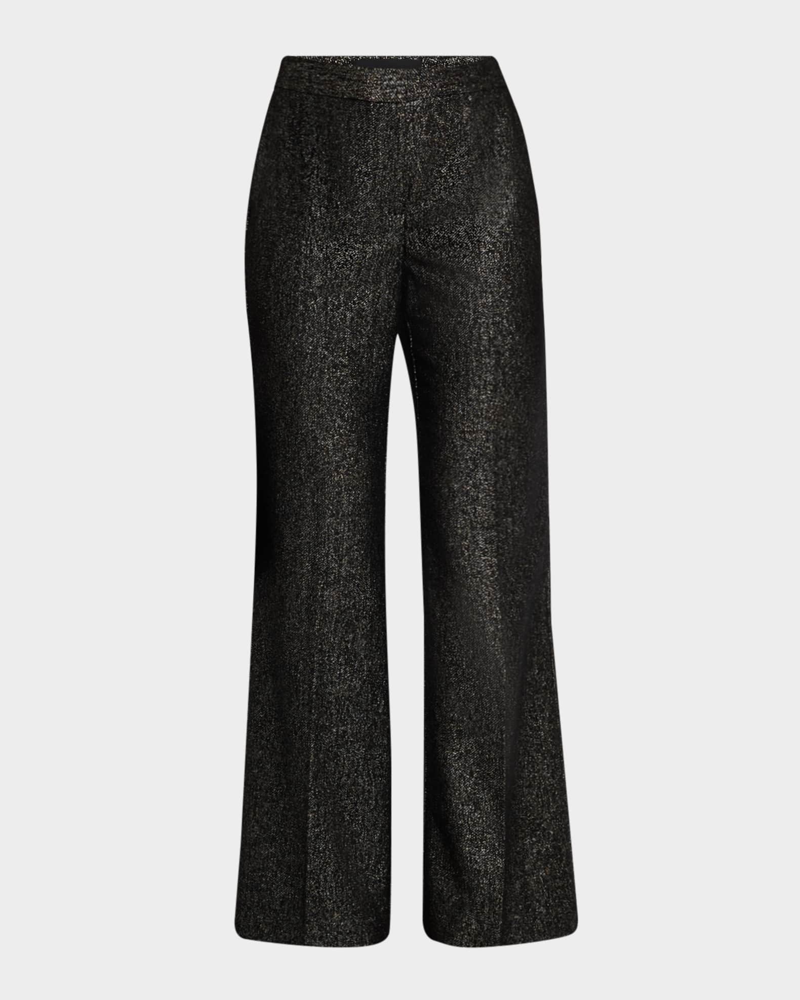 Misha Metallic Flare-Leg Pants 0