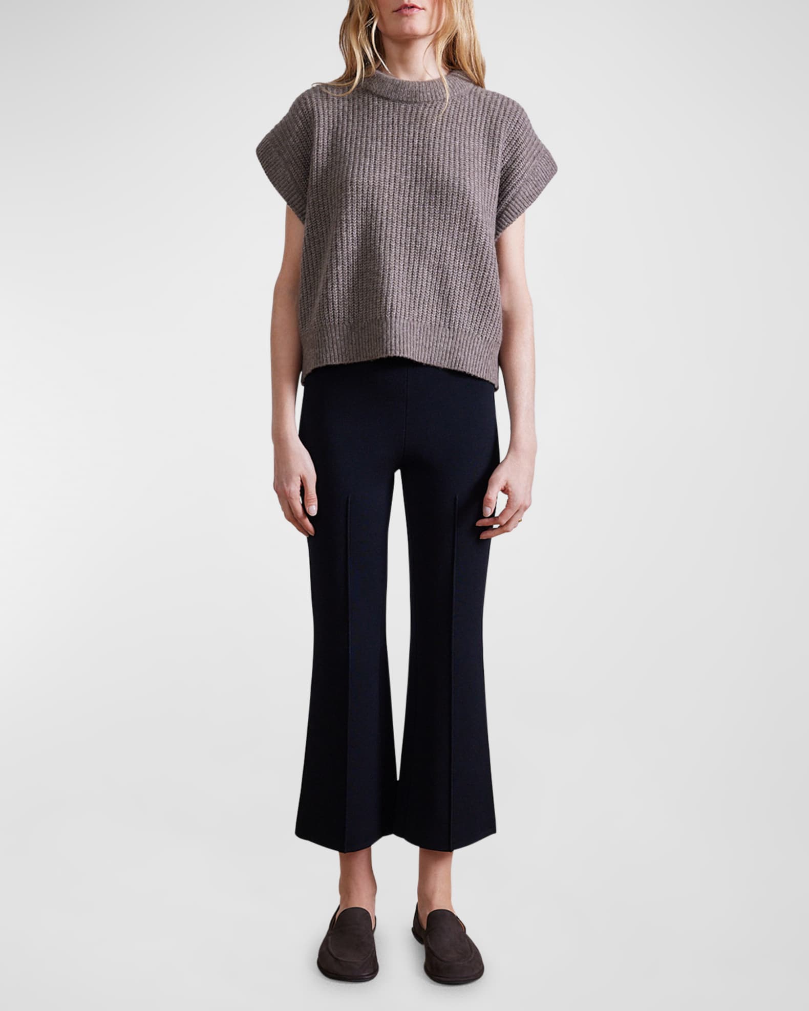 Oliva Ribbed Cashmere-Silk Vest 1