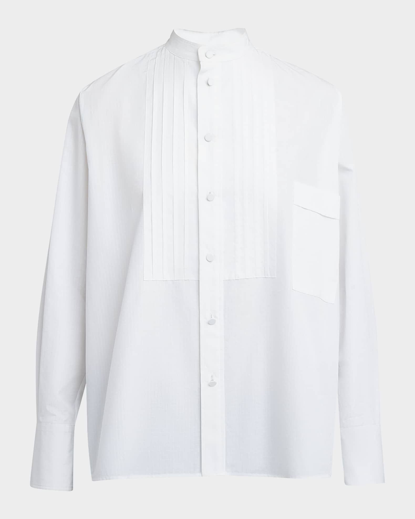Plan C Bib-Front Button-Down Shirt