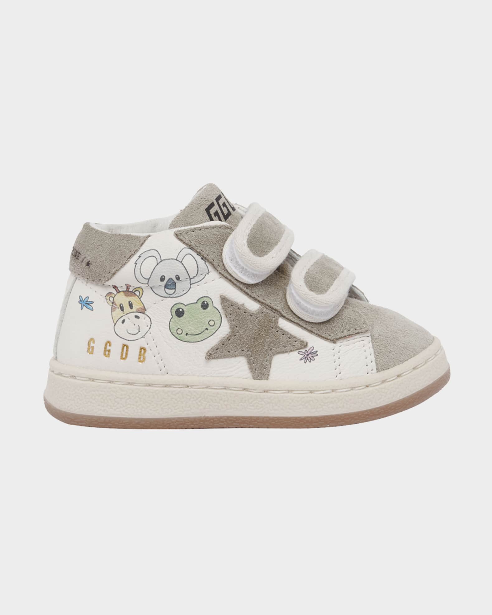 Kid's June Nappa Leather Suede Star Sneakers, Baby/Toddlers 0