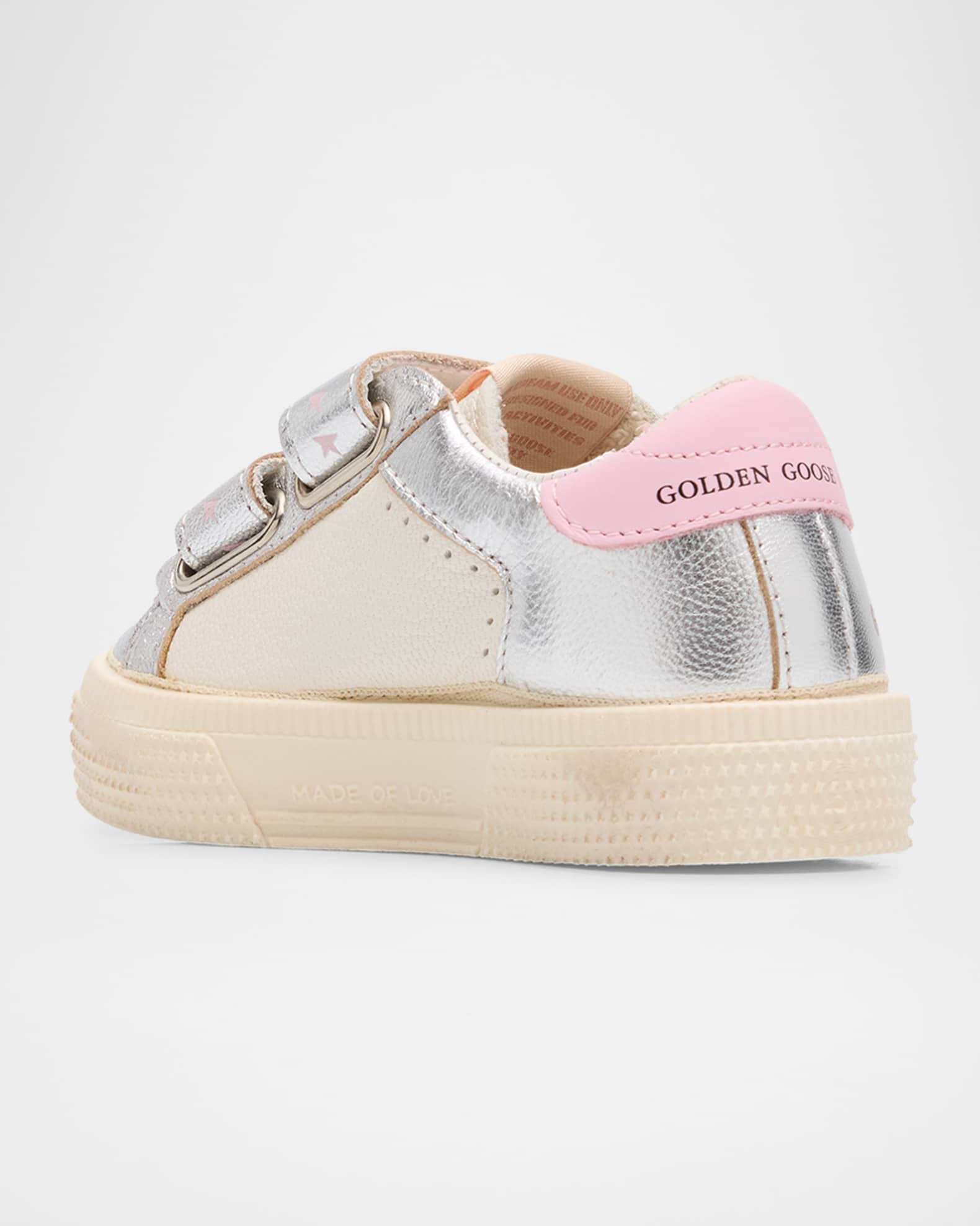 Golden Goose Girl's May School Laminated Star Nappa Leather Sneakers
