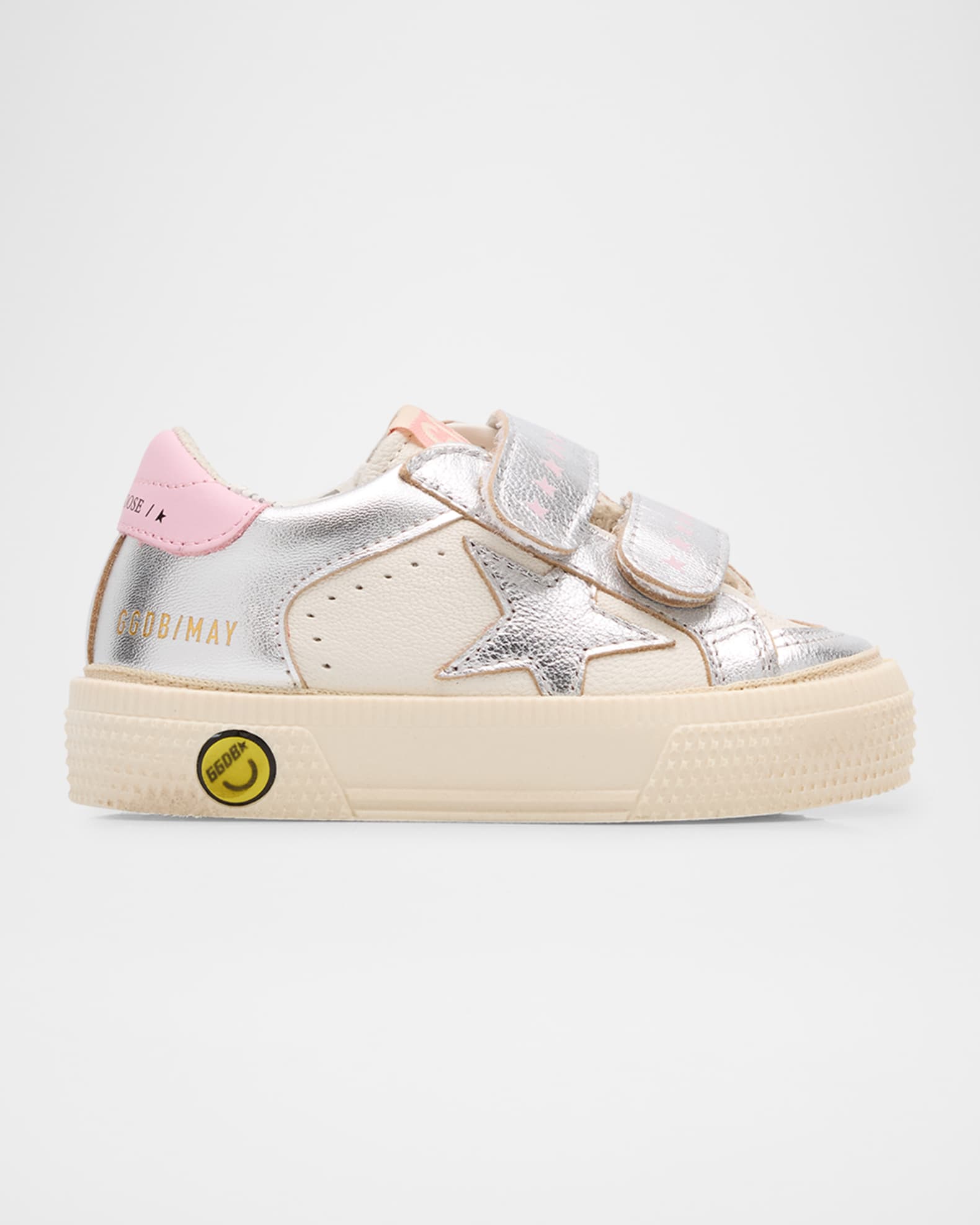 Golden Goose Girl's May School Laminated Star Nappa Leather Sneakers