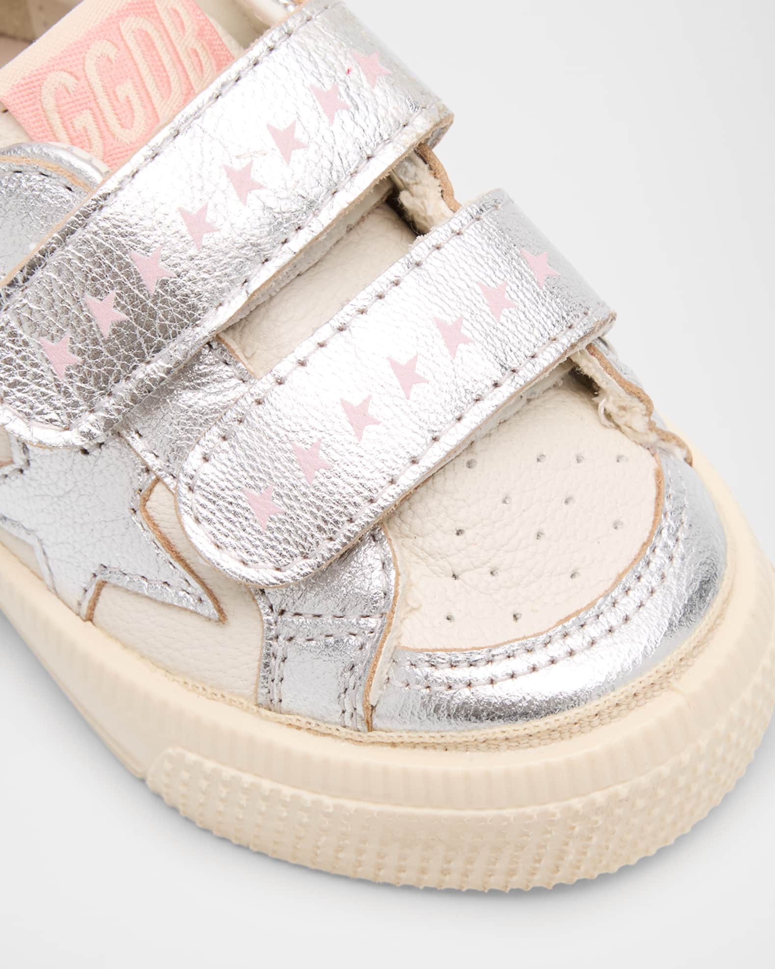 Golden Goose Girl's May School Laminated Star Nappa Leather Sneakers