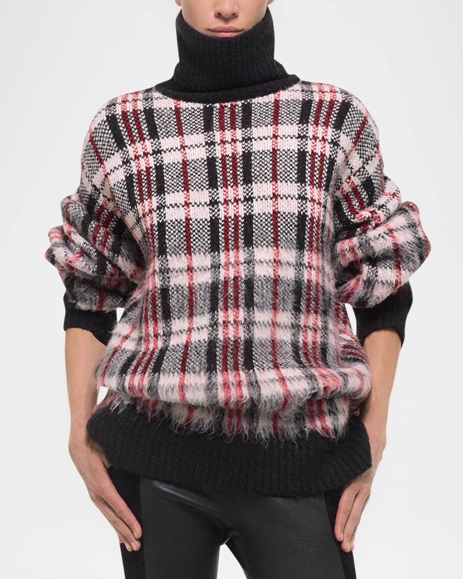 Plaid turtleneck sweater hotsell