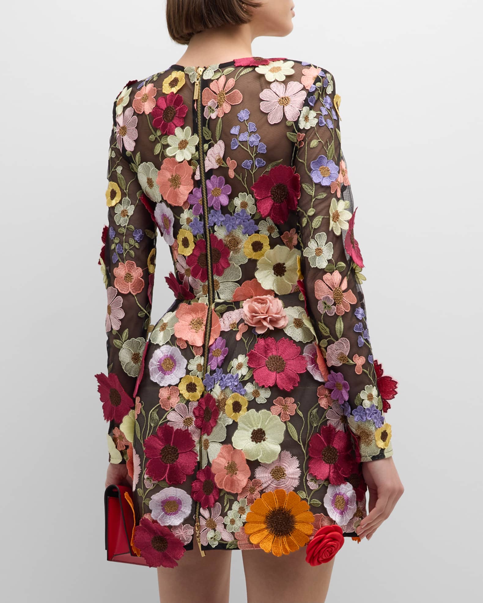 Bronx Navy Floral Silk Dress