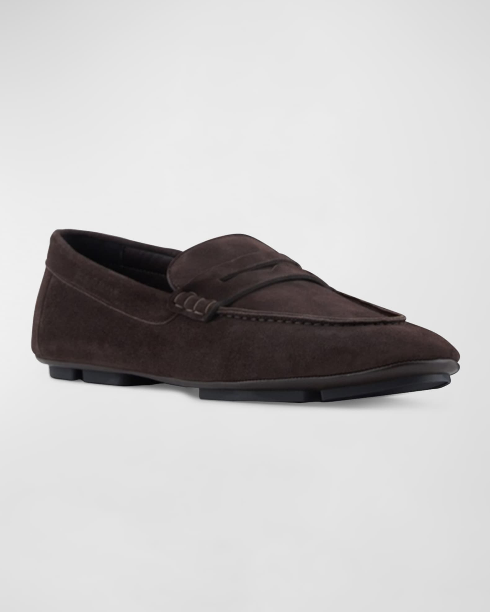 Men's Suede Driver Penny Loafers 1
