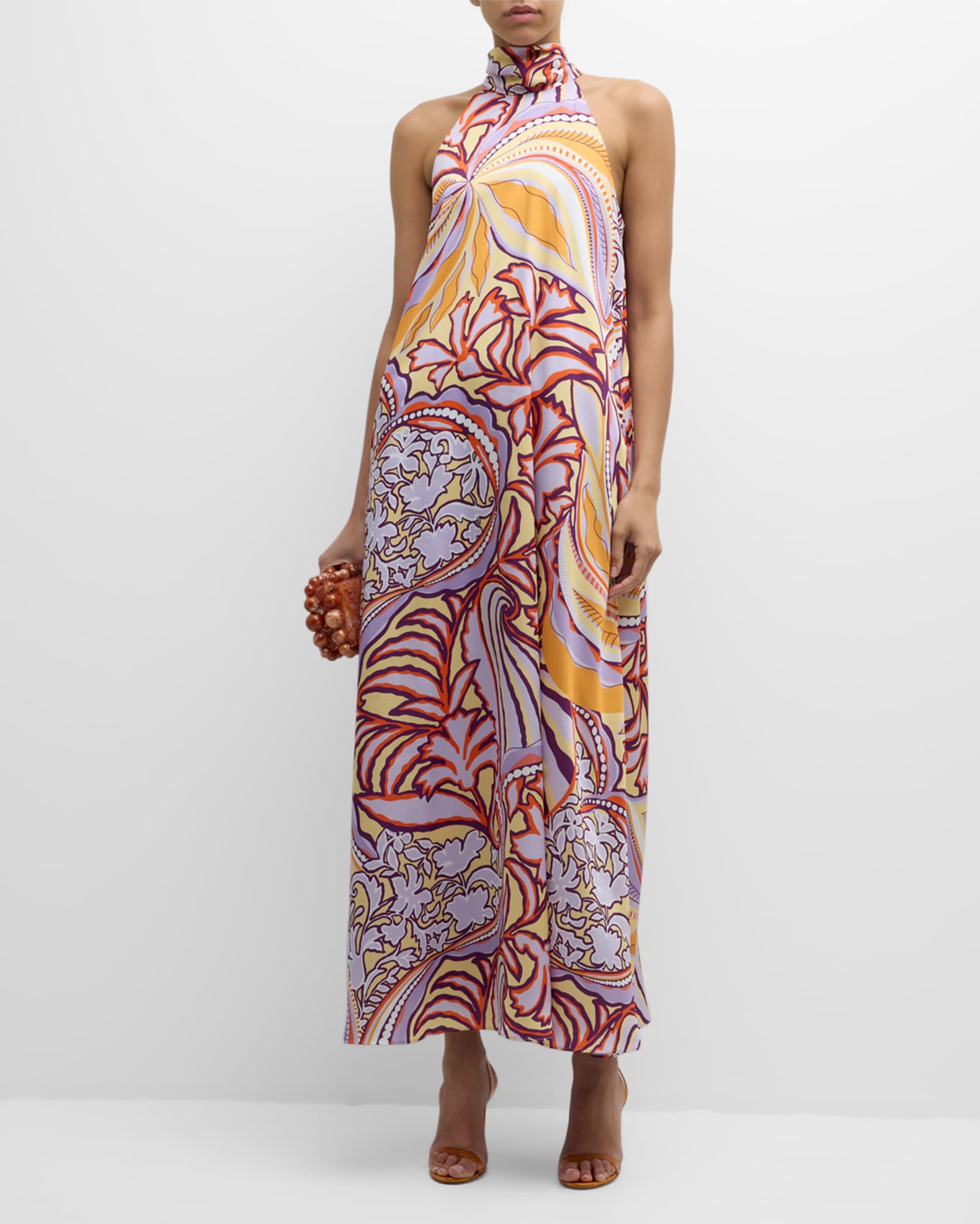 Ziggy Floral Print Halter Maxi Dress