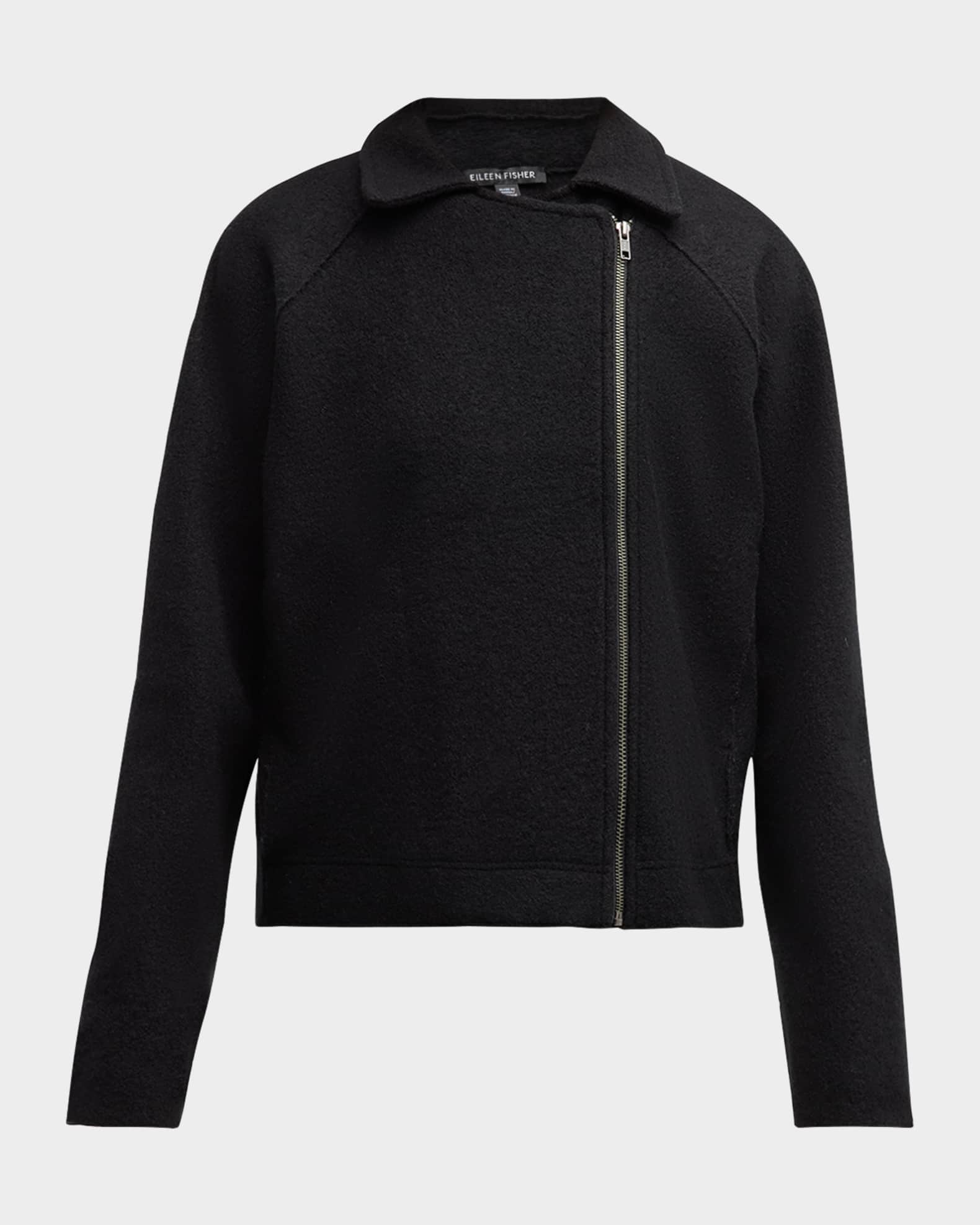 Zip Front Boiled Wool Jacket