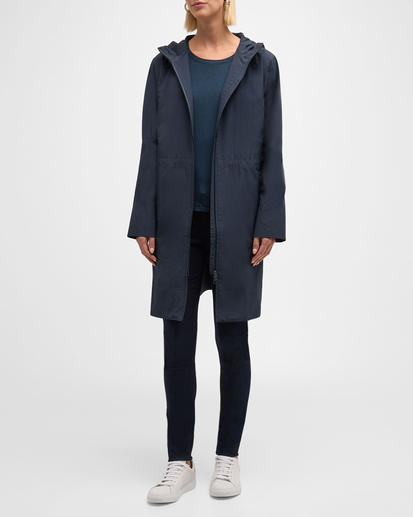 Lightweight Hooded Knee Length Coat