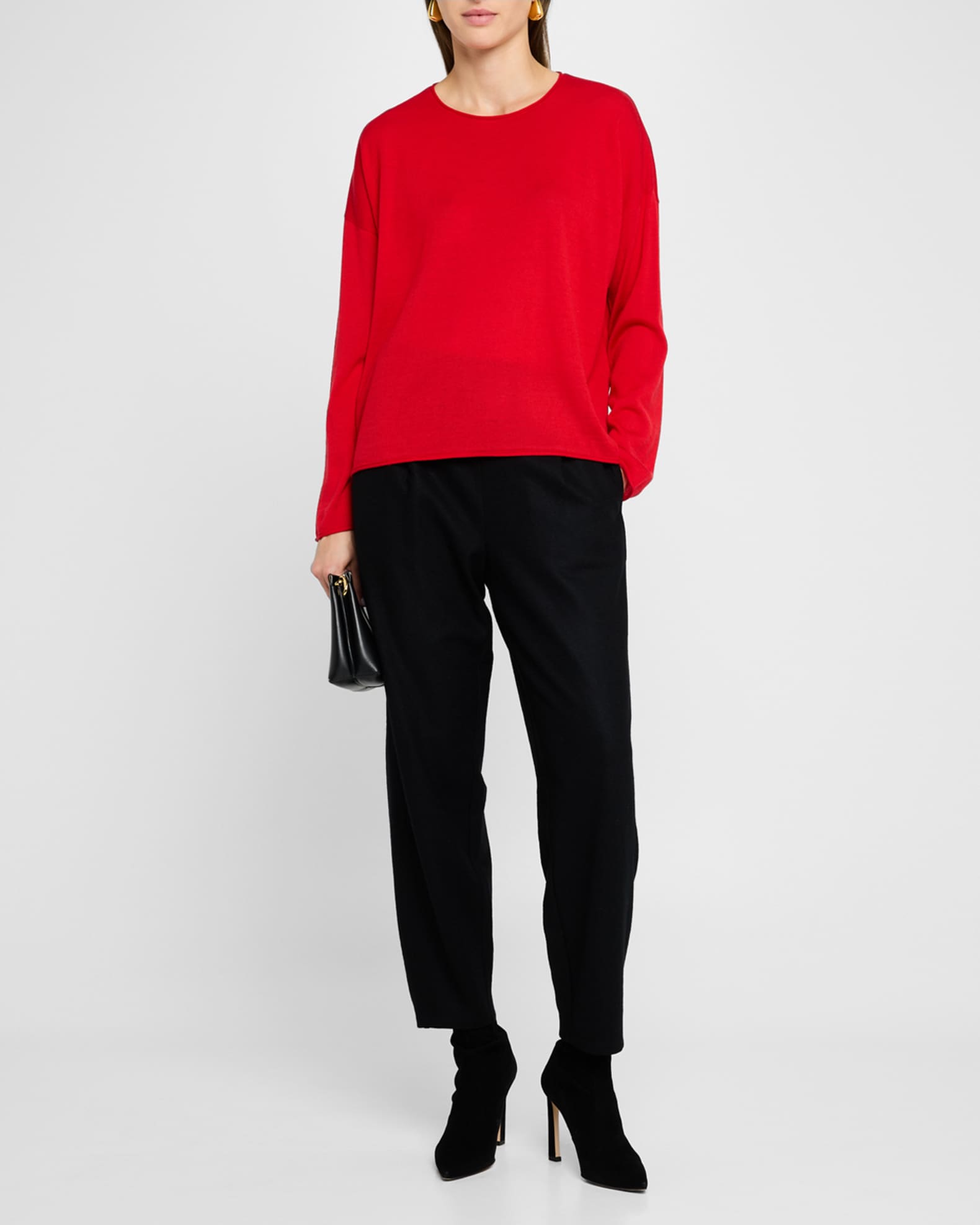 Cropped Wool Jersey Lantern Pants 1