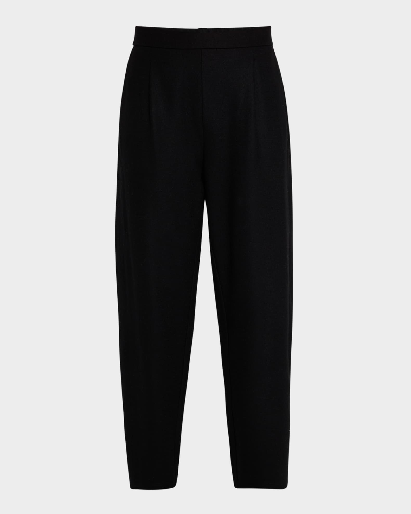 Cropped Wool Jersey Lantern Pants 0