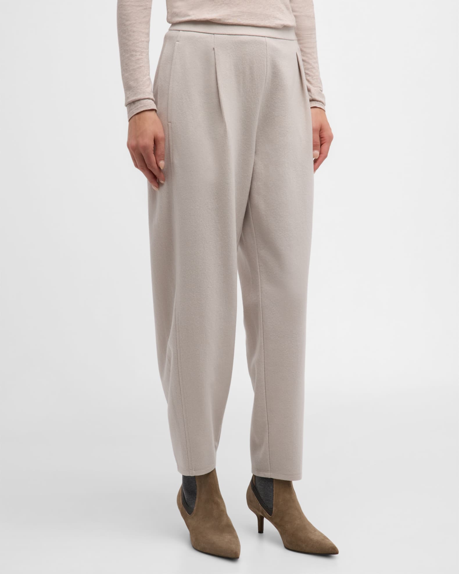 Cropped Wool Jersey Lantern Pants 1