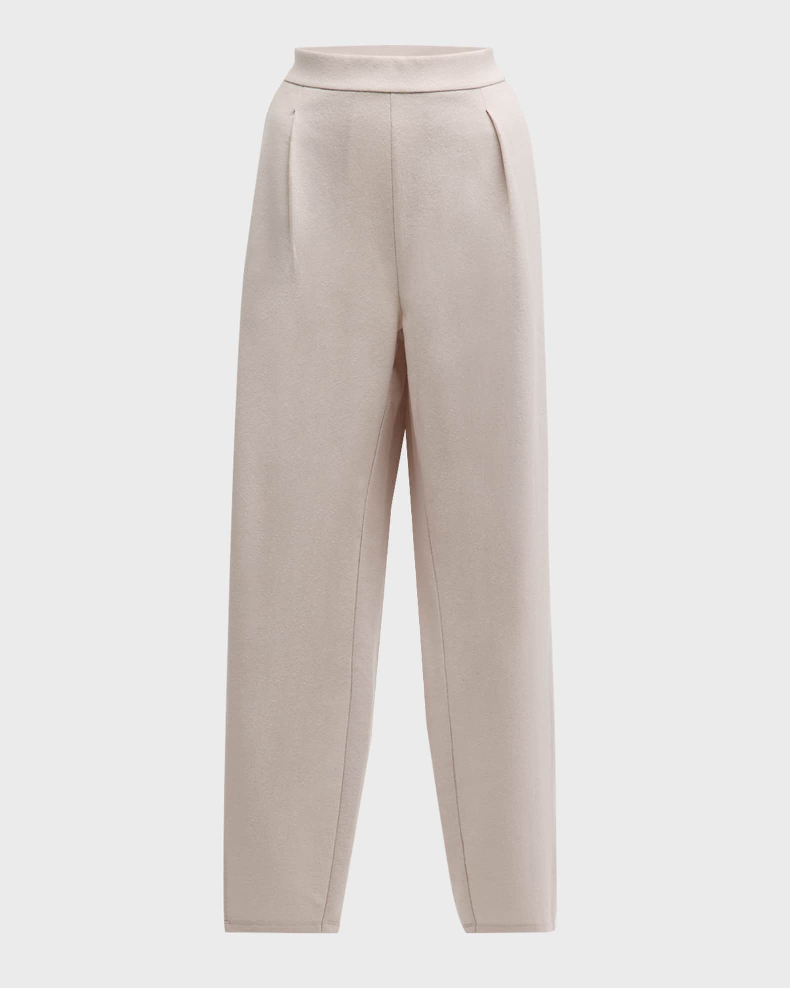 Cropped Wool Jersey Lantern Pants 0