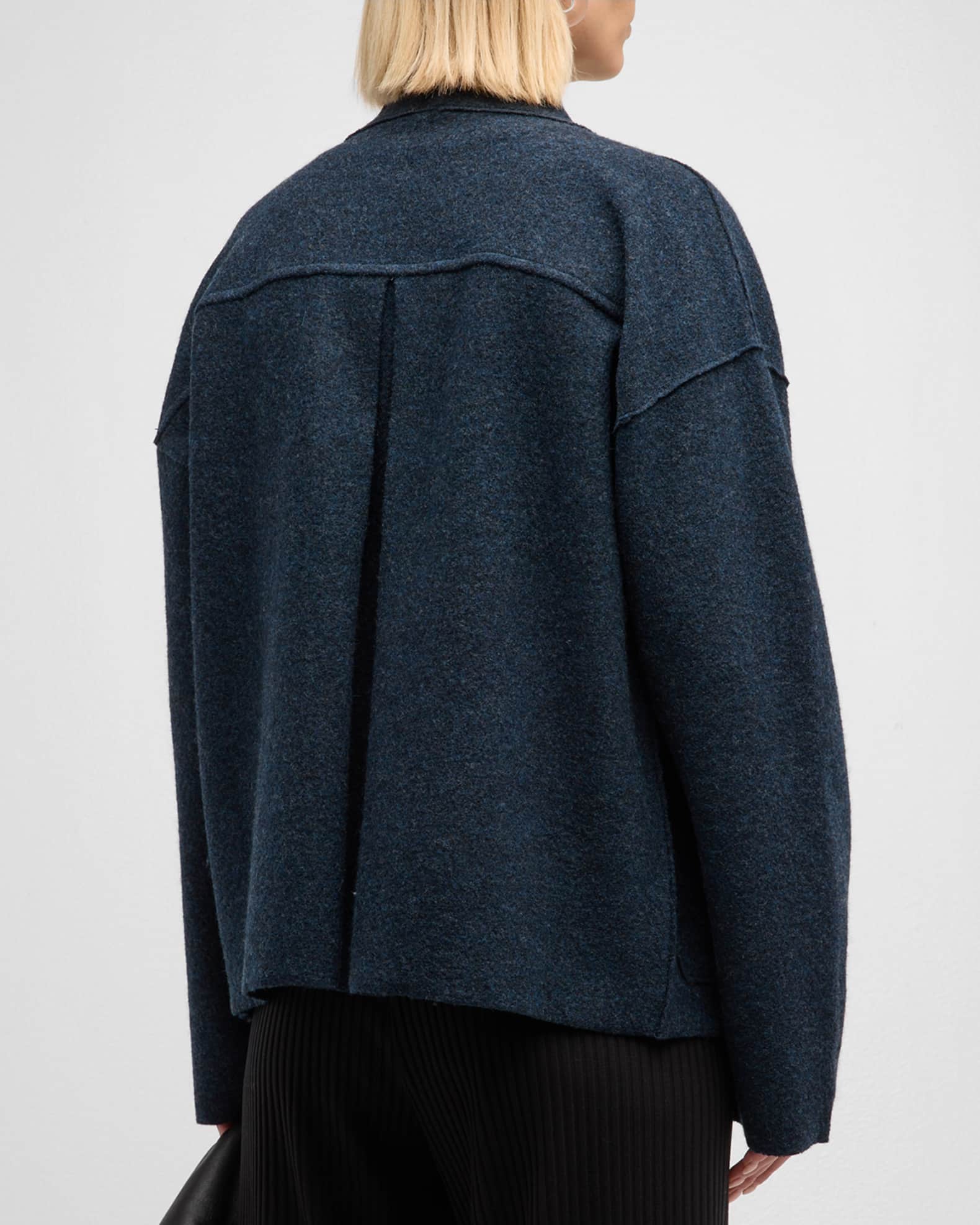 Open Front Boiled Wool Jacket