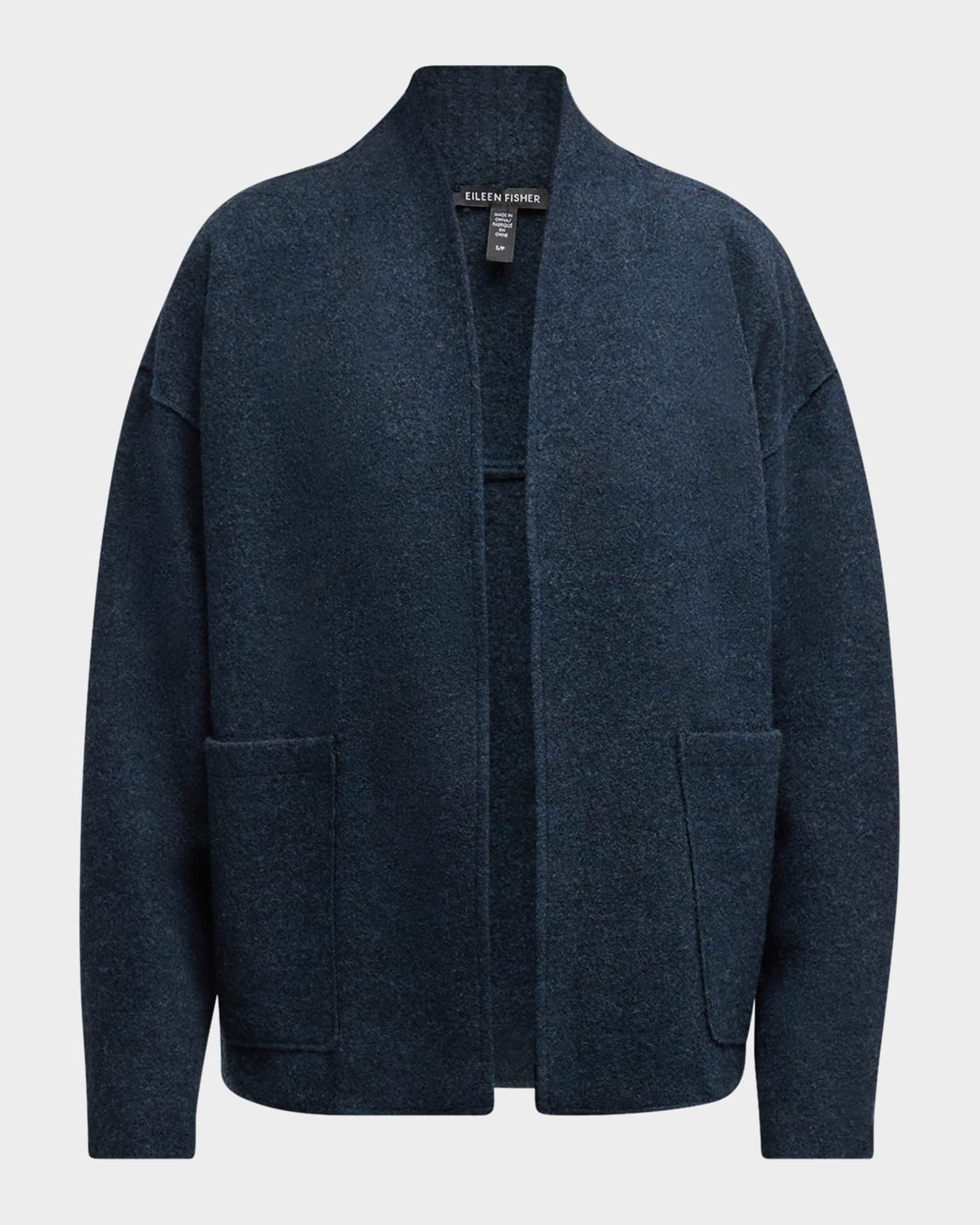 Open Front Boiled Wool Jacket