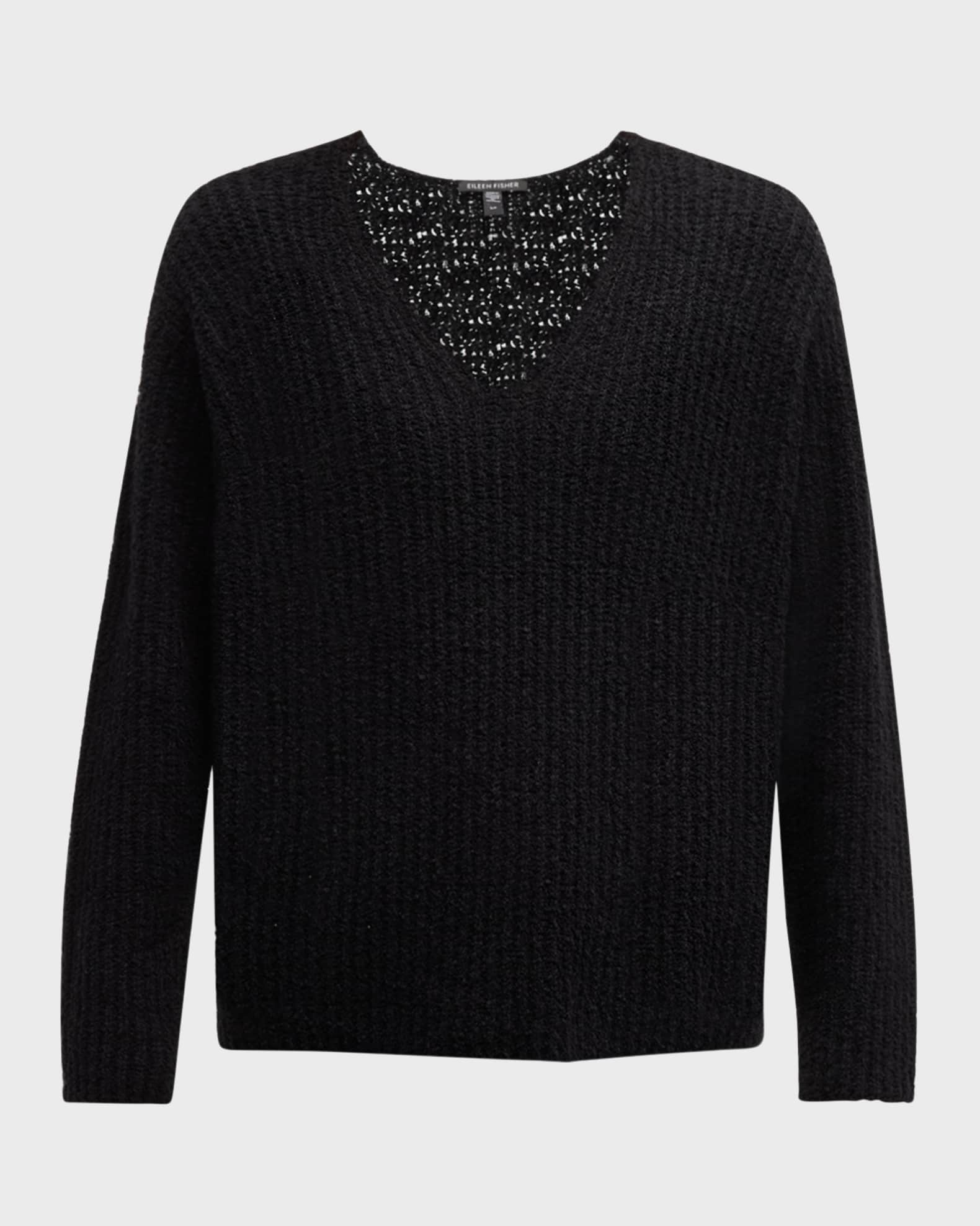 Eileen Fisher Ribbed Organic Cotton Cashmere Sweater Neiman Marcus